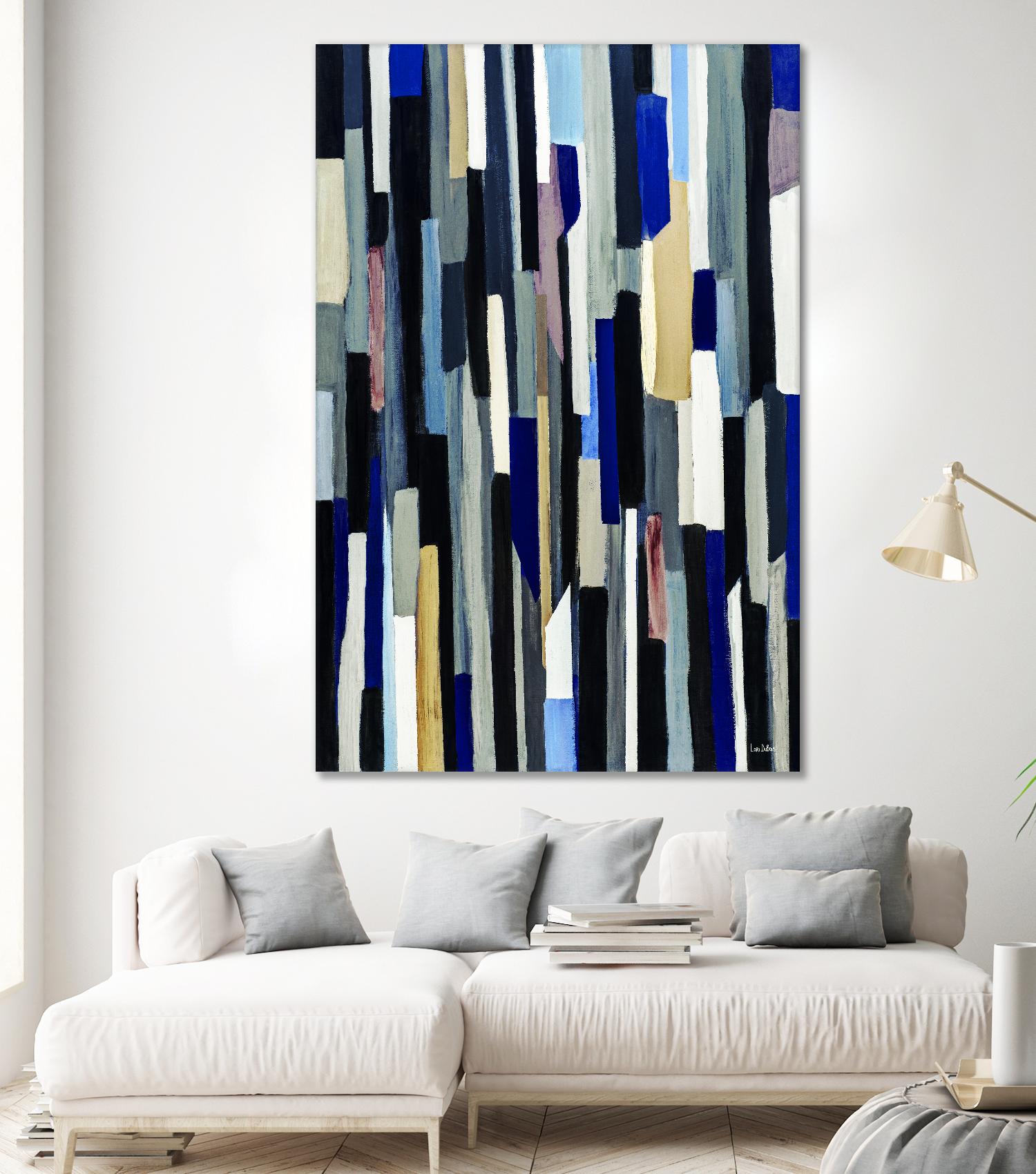 ModernDay by Lori Dubois on GIANT ART - blue linear lignes