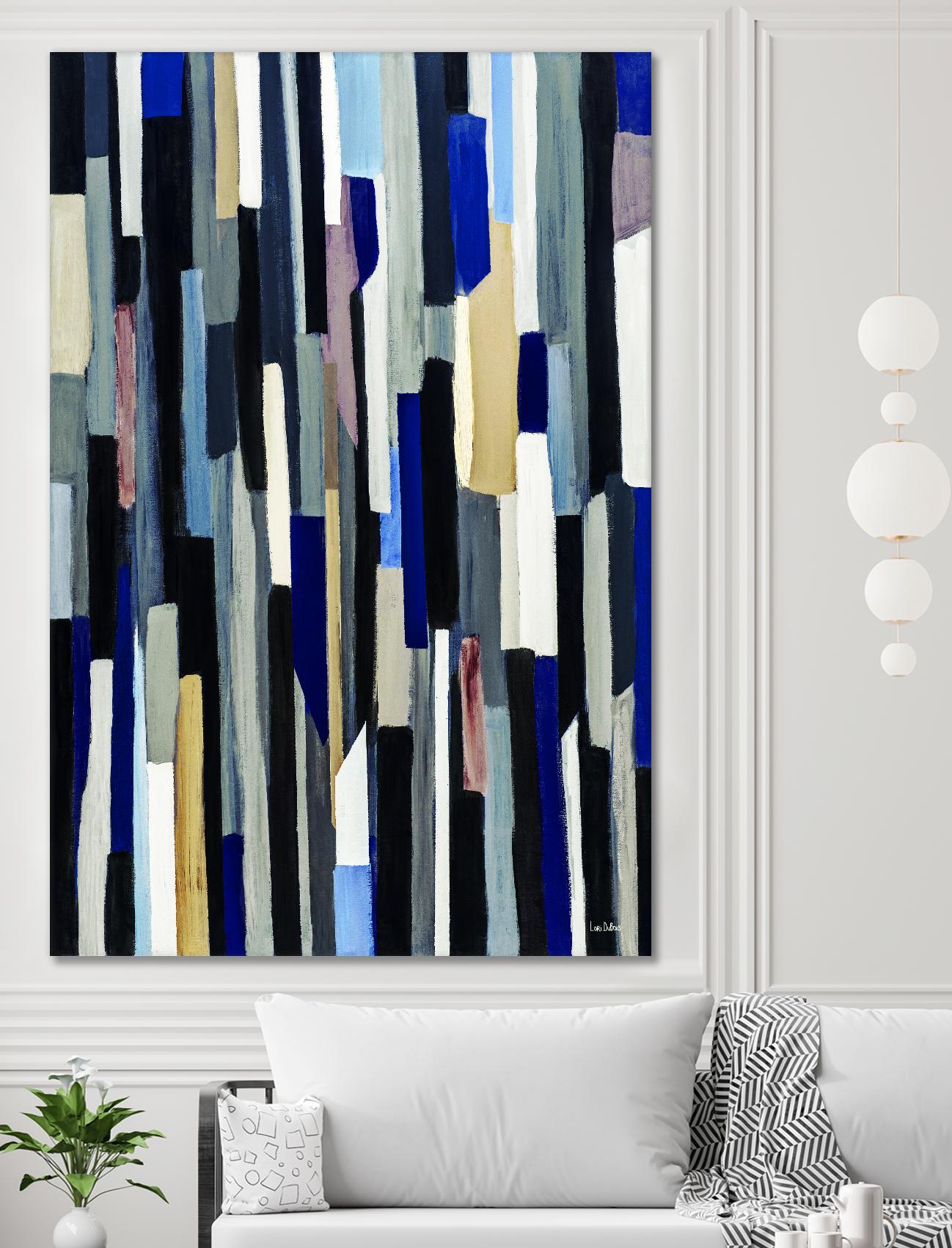 ModernDay by Lori Dubois on GIANT ART - blue linear lignes