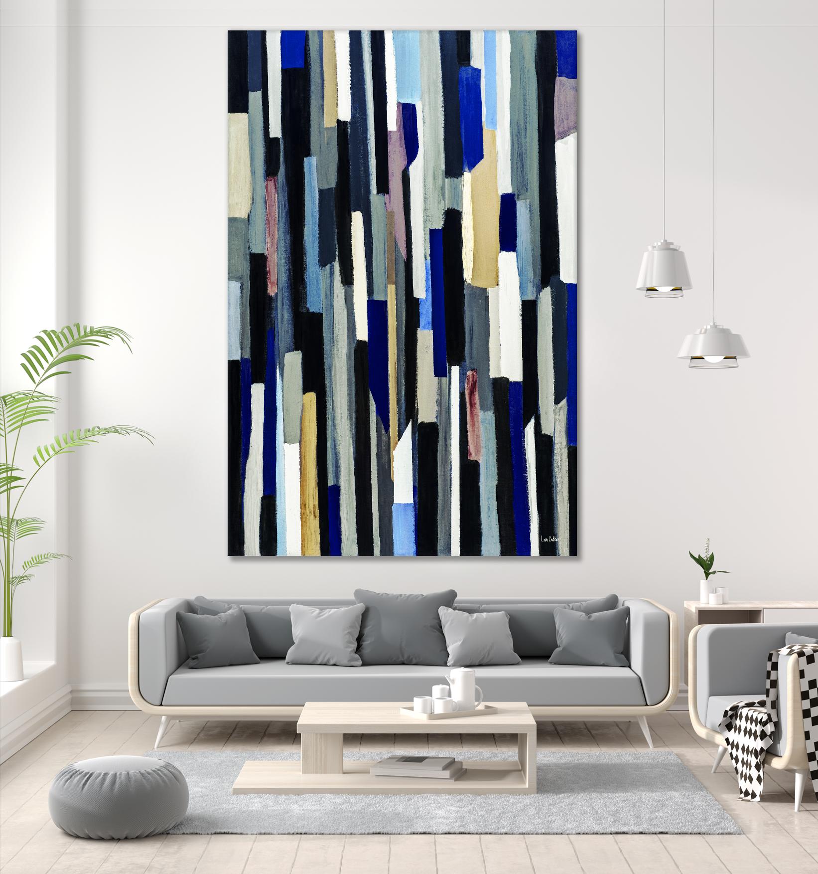 ModernDay by Lori Dubois on GIANT ART - blue linear lignes