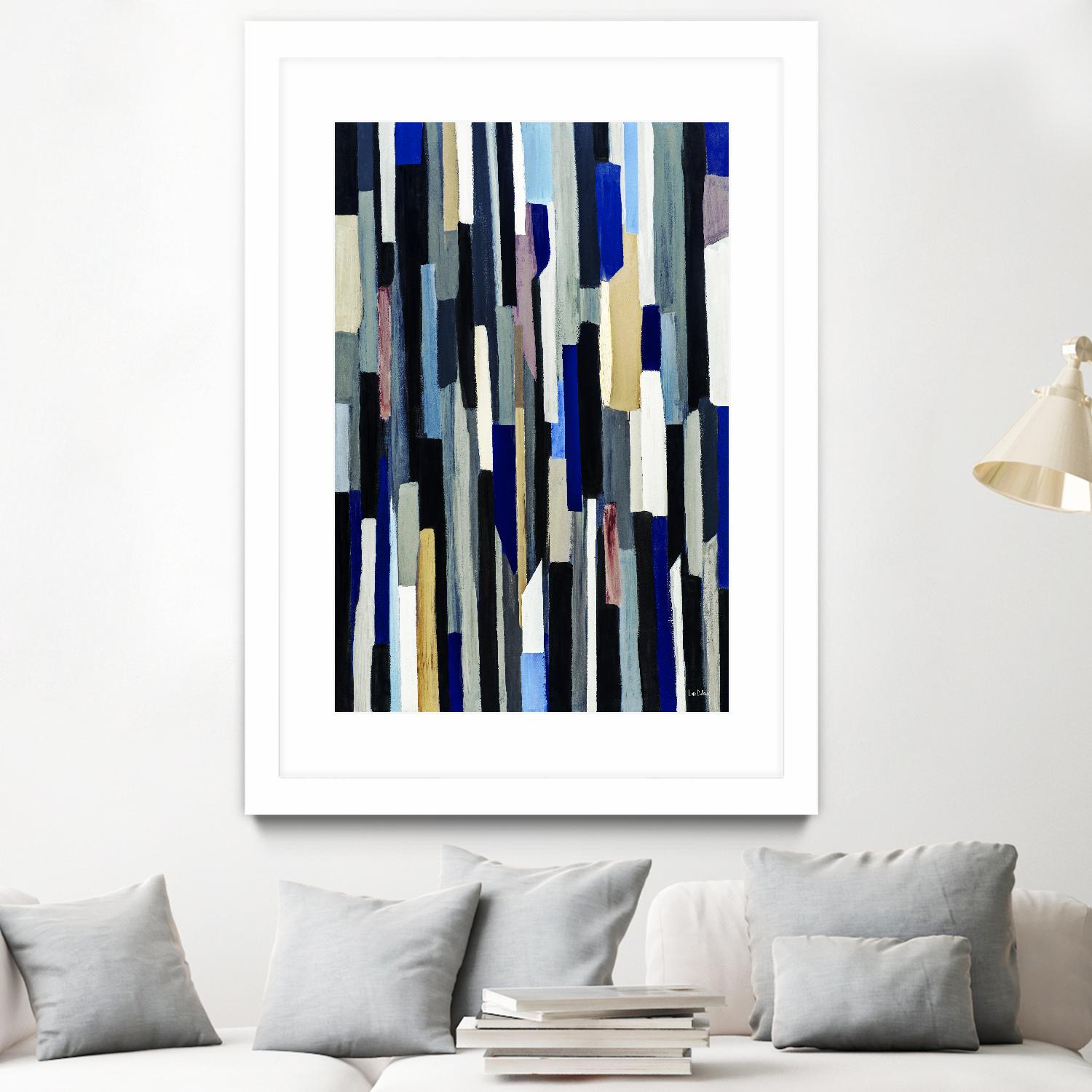 ModernDay by Lori Dubois on GIANT ART - blue linear lignes