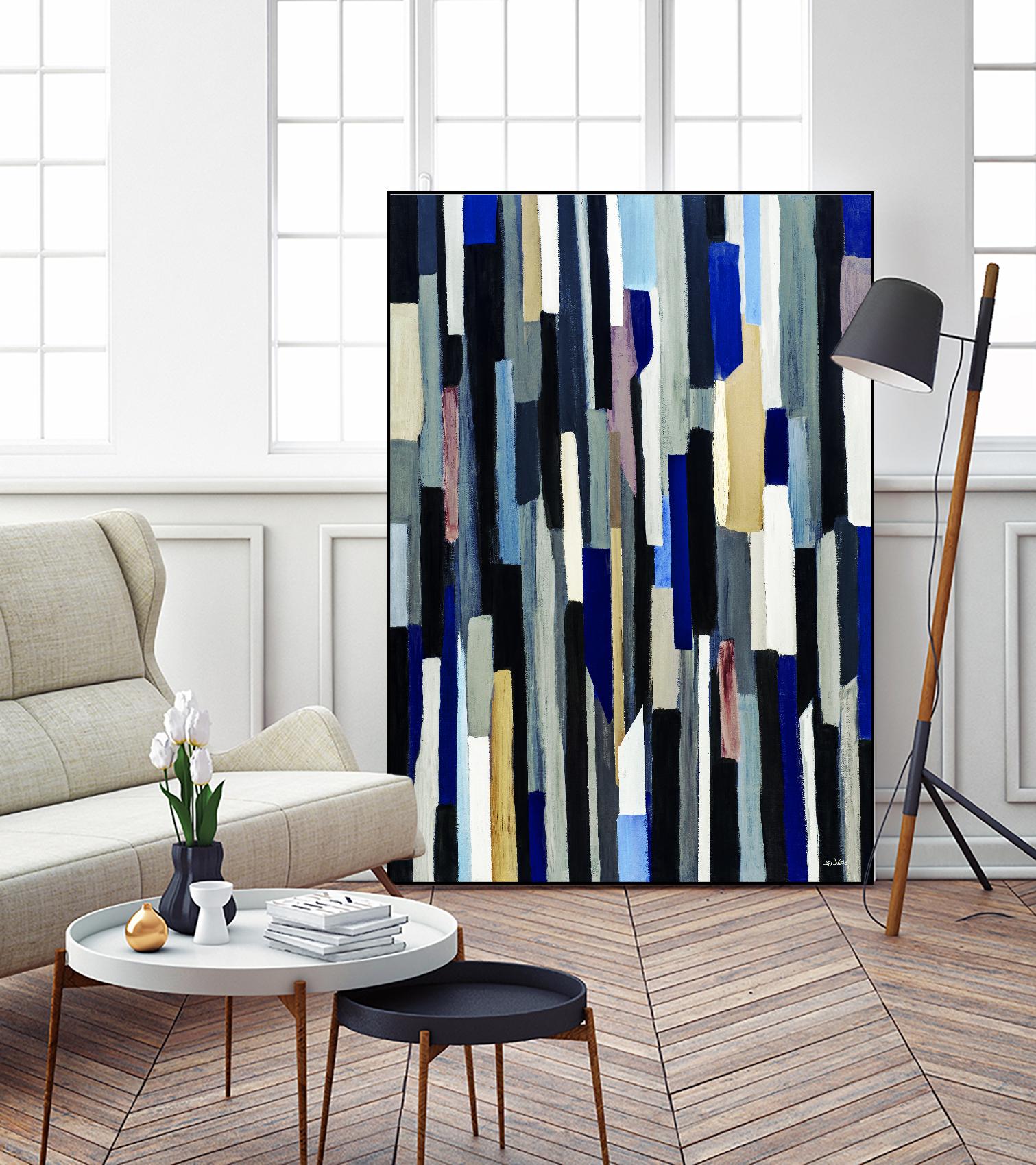 ModernDay by Lori Dubois on GIANT ART - blue linear lignes