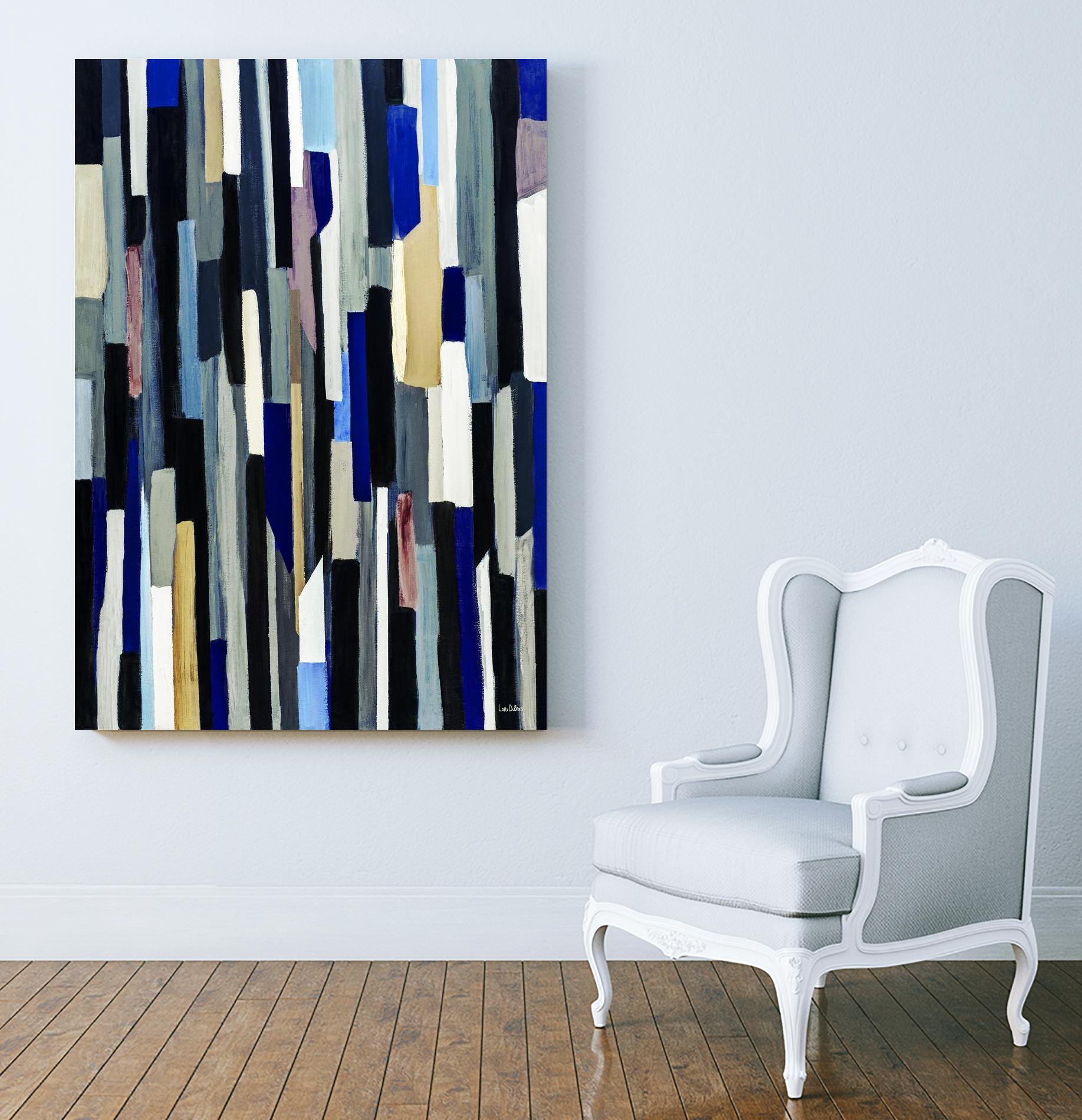 ModernDay by Lori Dubois on GIANT ART - blue linear lignes