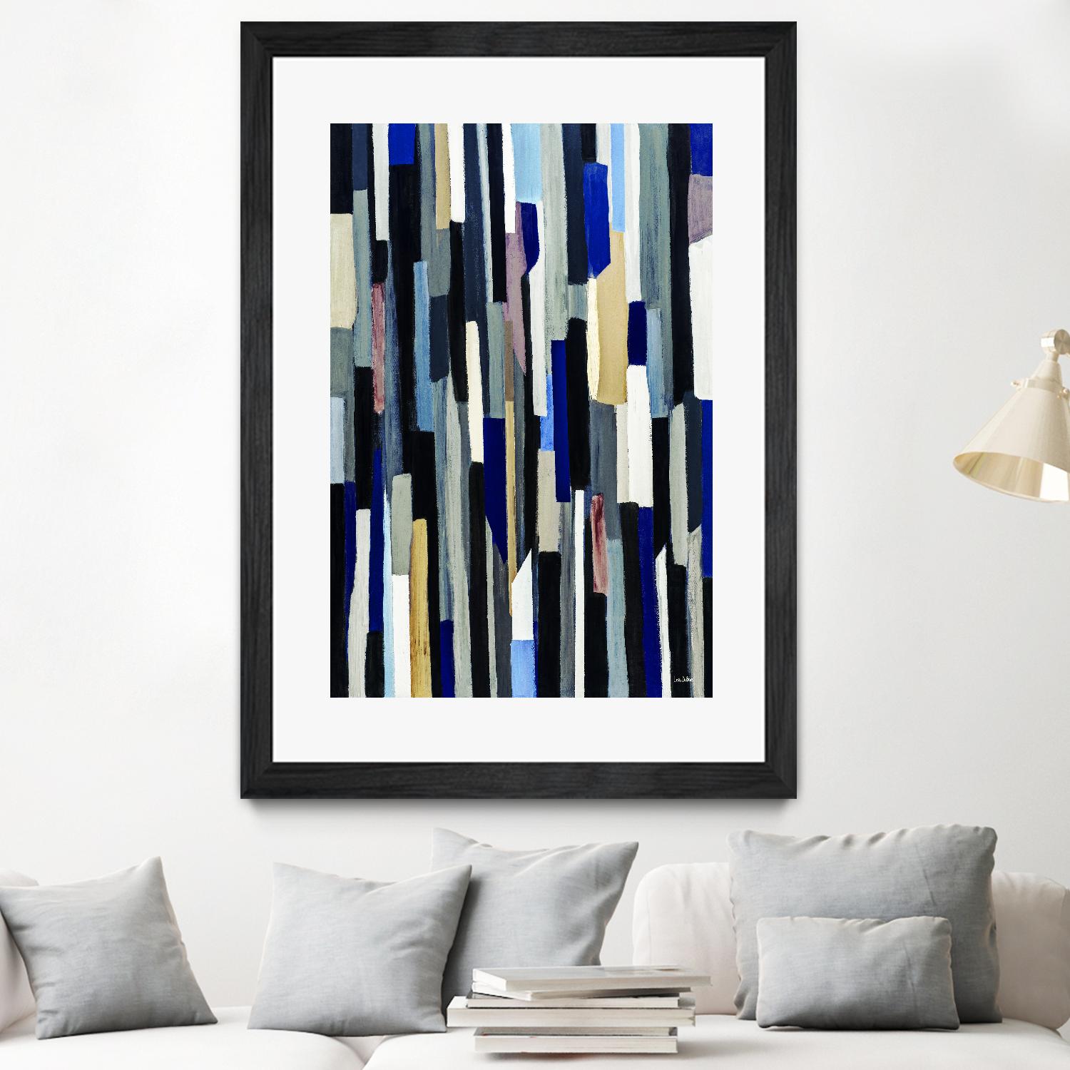 ModernDay by Lori Dubois on GIANT ART - blue linear lignes