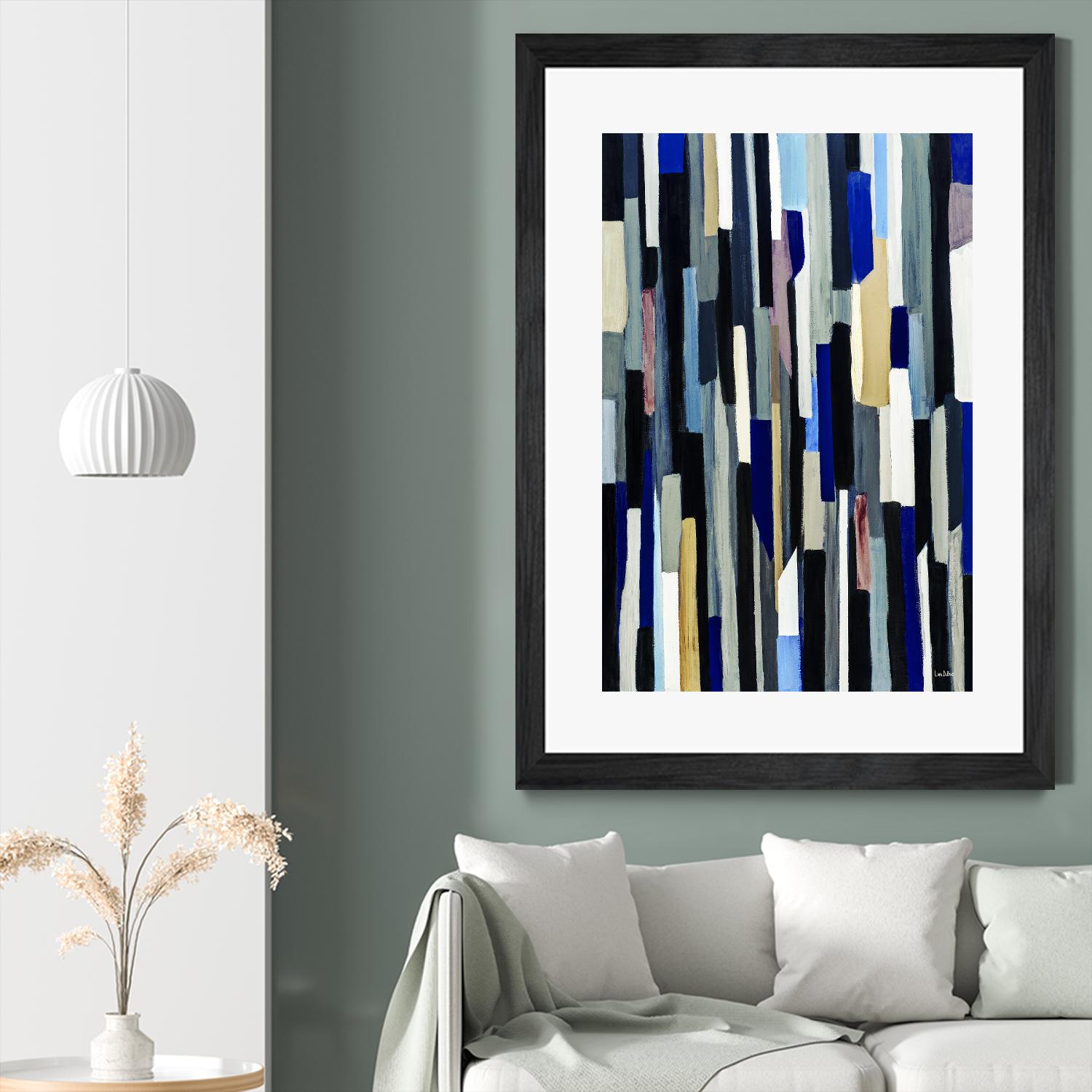 ModernDay by Lori Dubois on GIANT ART - blue linear lignes
