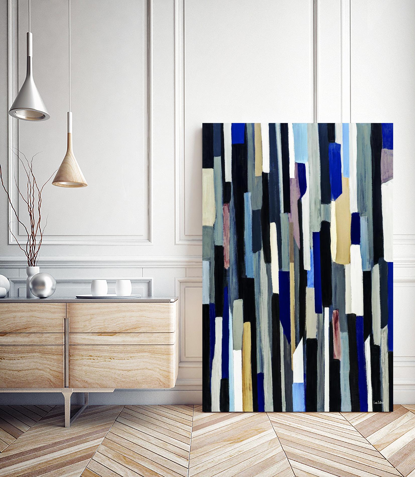 ModernDay by Lori Dubois on GIANT ART - blue linear lignes