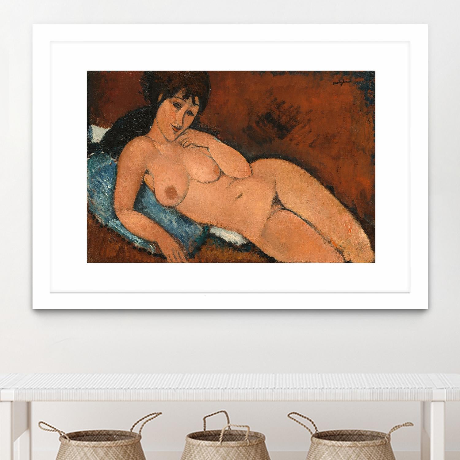 NUDE ON A BLUE CUSHION, 1917 by Amedeo Modigliani on GIANT ART - beige museums corps nu