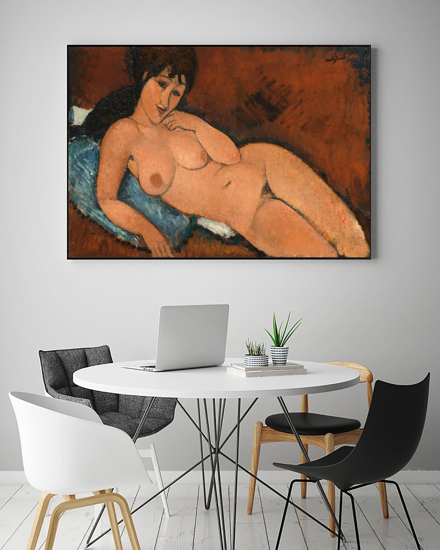 NUDE ON A BLUE CUSHION, 1917 by Amedeo Modigliani on GIANT ART - museums
