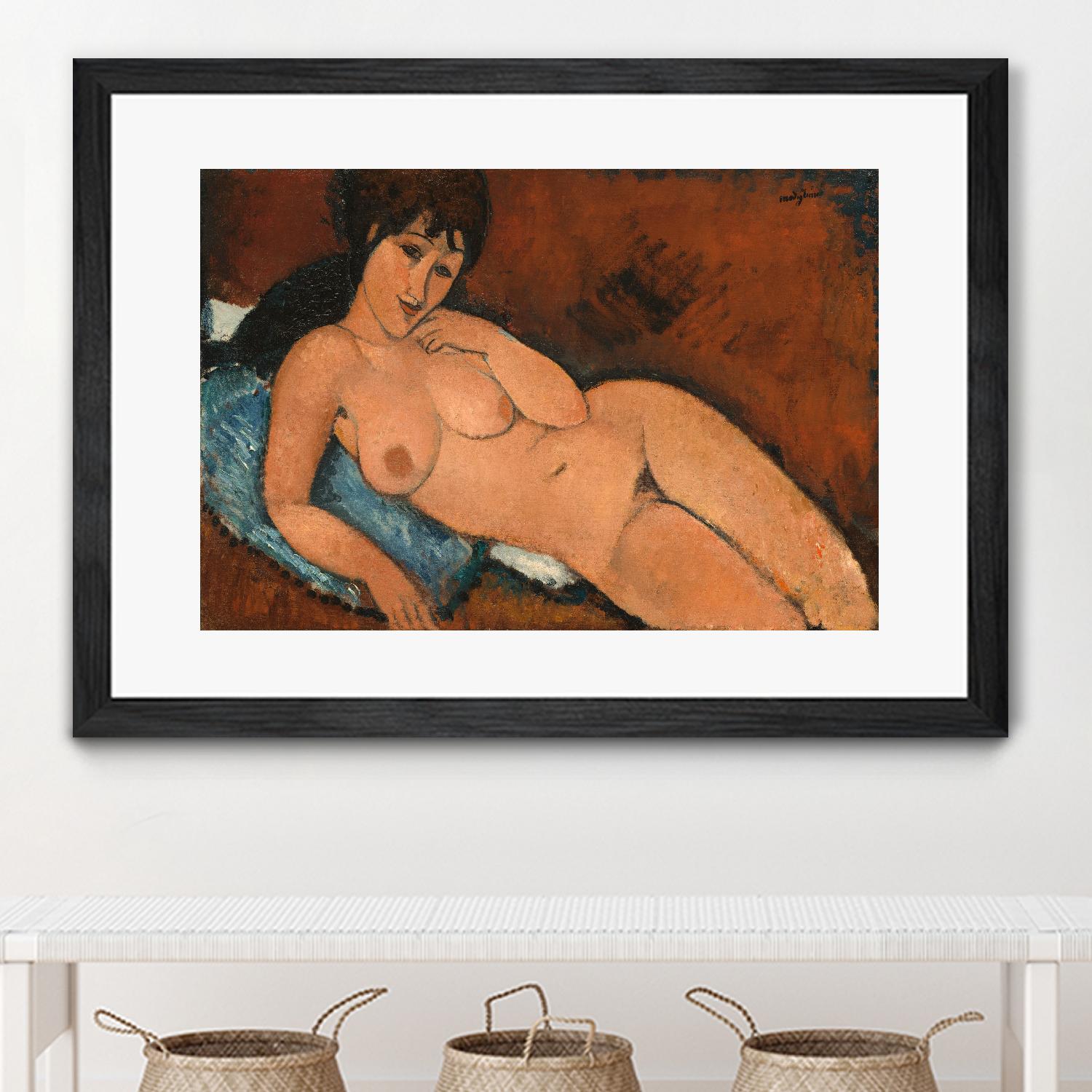 NUDE ON A BLUE CUSHION, 1917 by Amedeo Modigliani on GIANT ART - beige museums corps nu