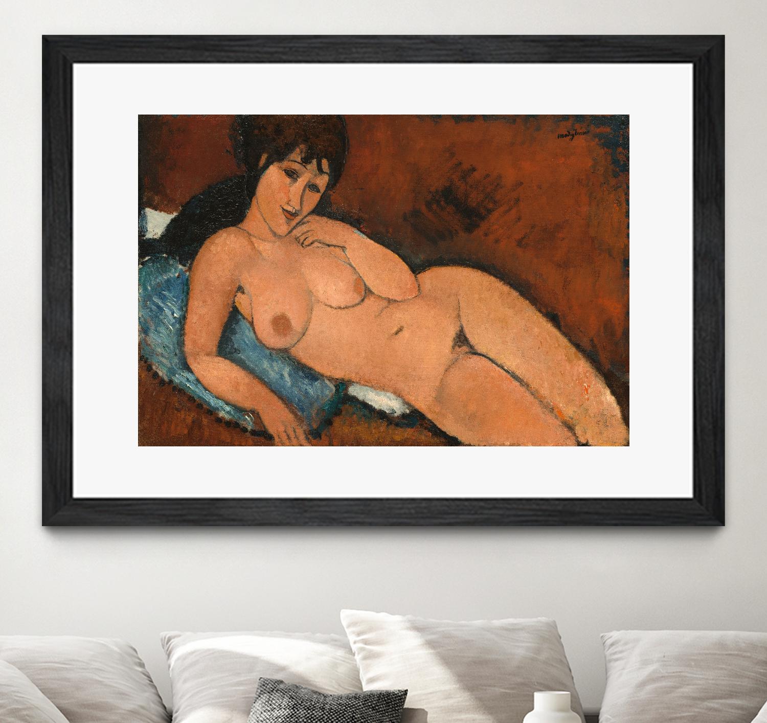NUDE ON A BLUE CUSHION, 1917 by Amedeo Modigliani on GIANT ART - beige museums corps nu