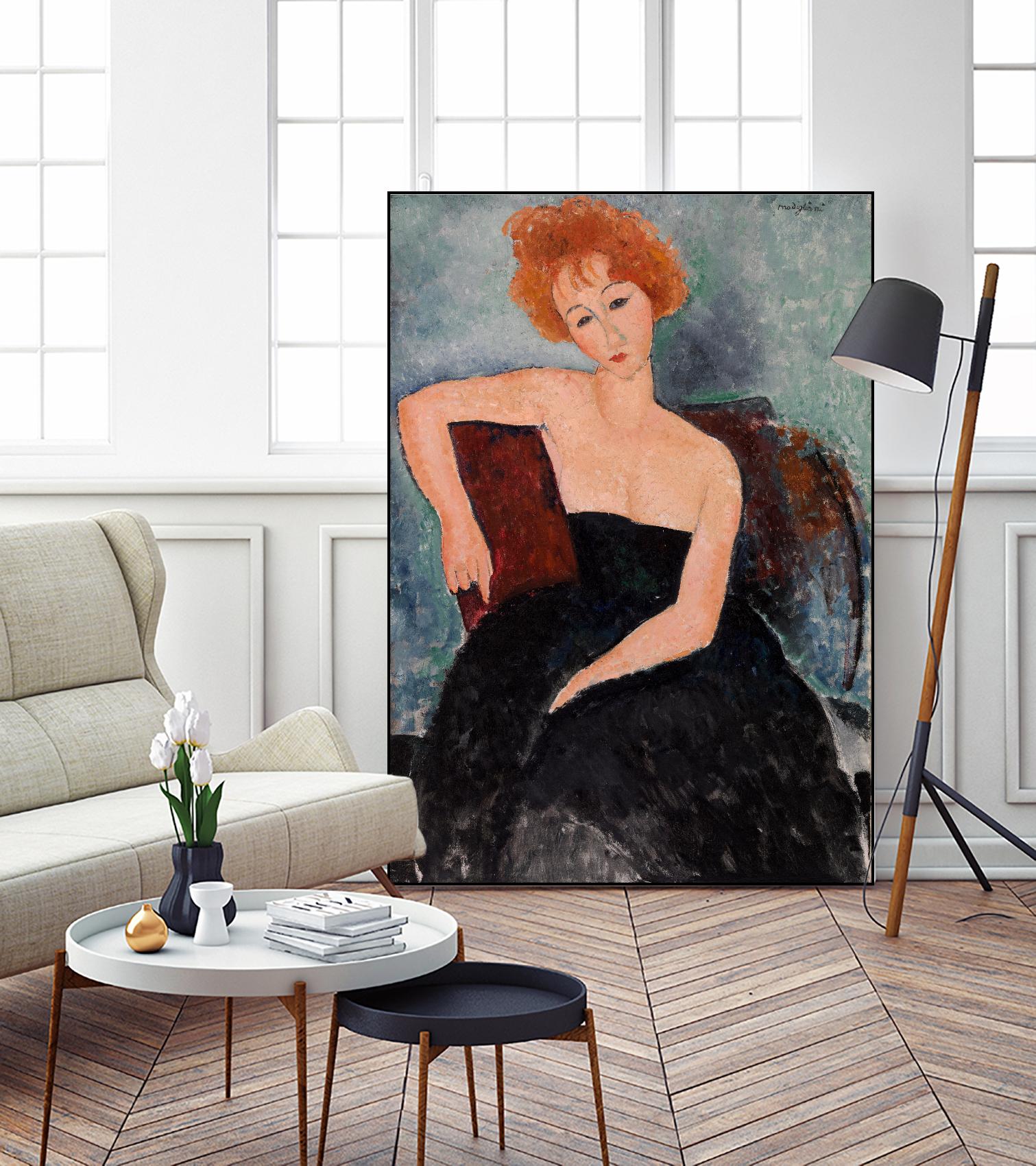 Redheaded Girl in Evening Dress by Amedeo Modigliani on GIANT ART - museums