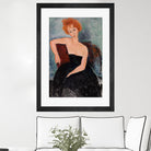 Redheaded Girl in Evening Dress by Amedeo Modigliani on GIANT ART - blue museums woman