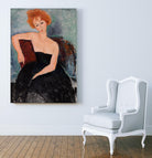 Redheaded Girl in Evening Dress by Amedeo Modigliani on GIANT ART - blue museums woman