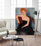 Redheaded Girl in Evening Dress by Amedeo Modigliani on GIANT ART - blue museums woman