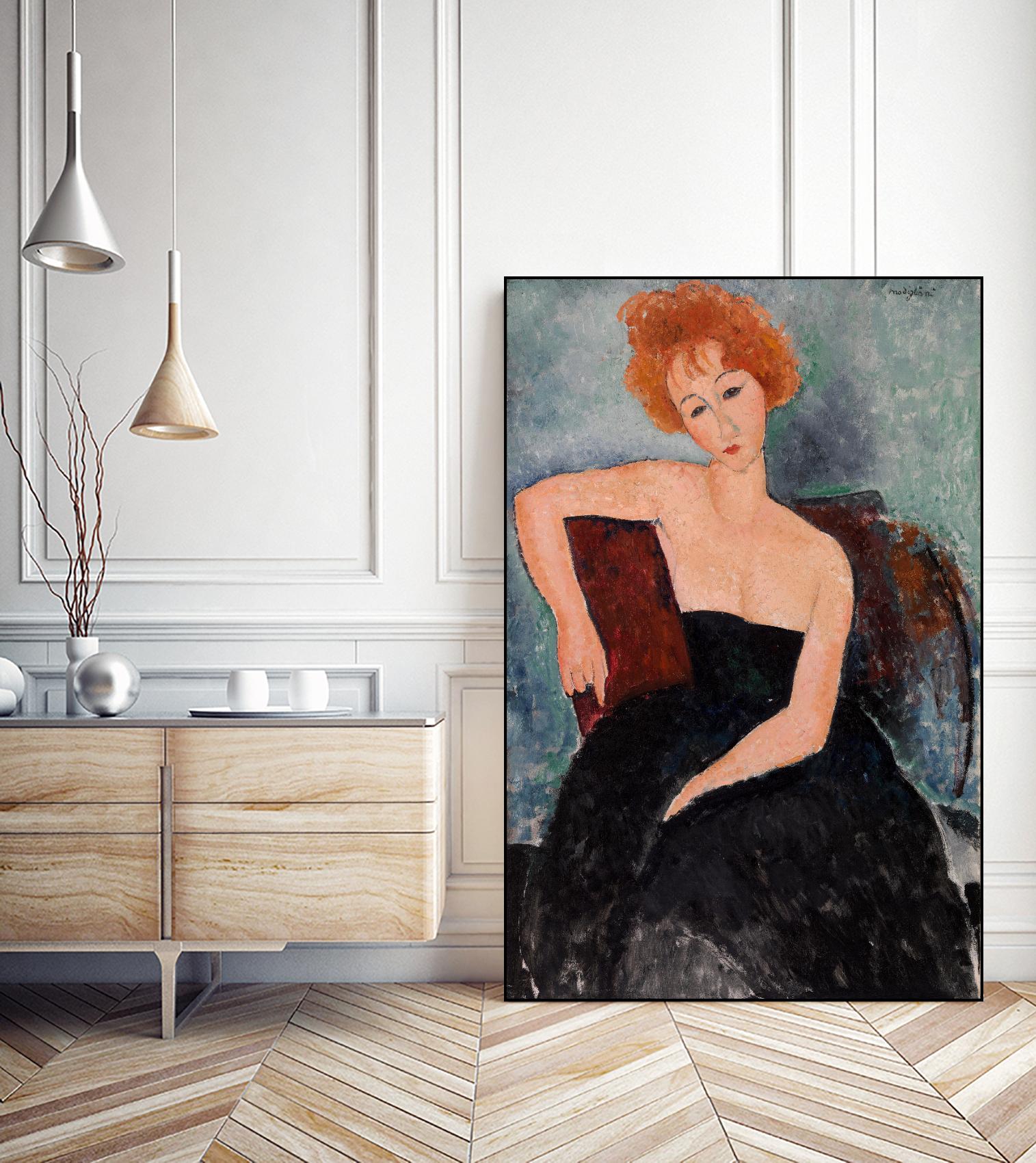 Redheaded Girl in Evening Dress by Amedeo Modigliani on GIANT ART - museums