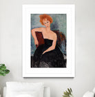 Redheaded Girl in Evening Dress by Amedeo Modigliani on GIANT ART - blue museums woman