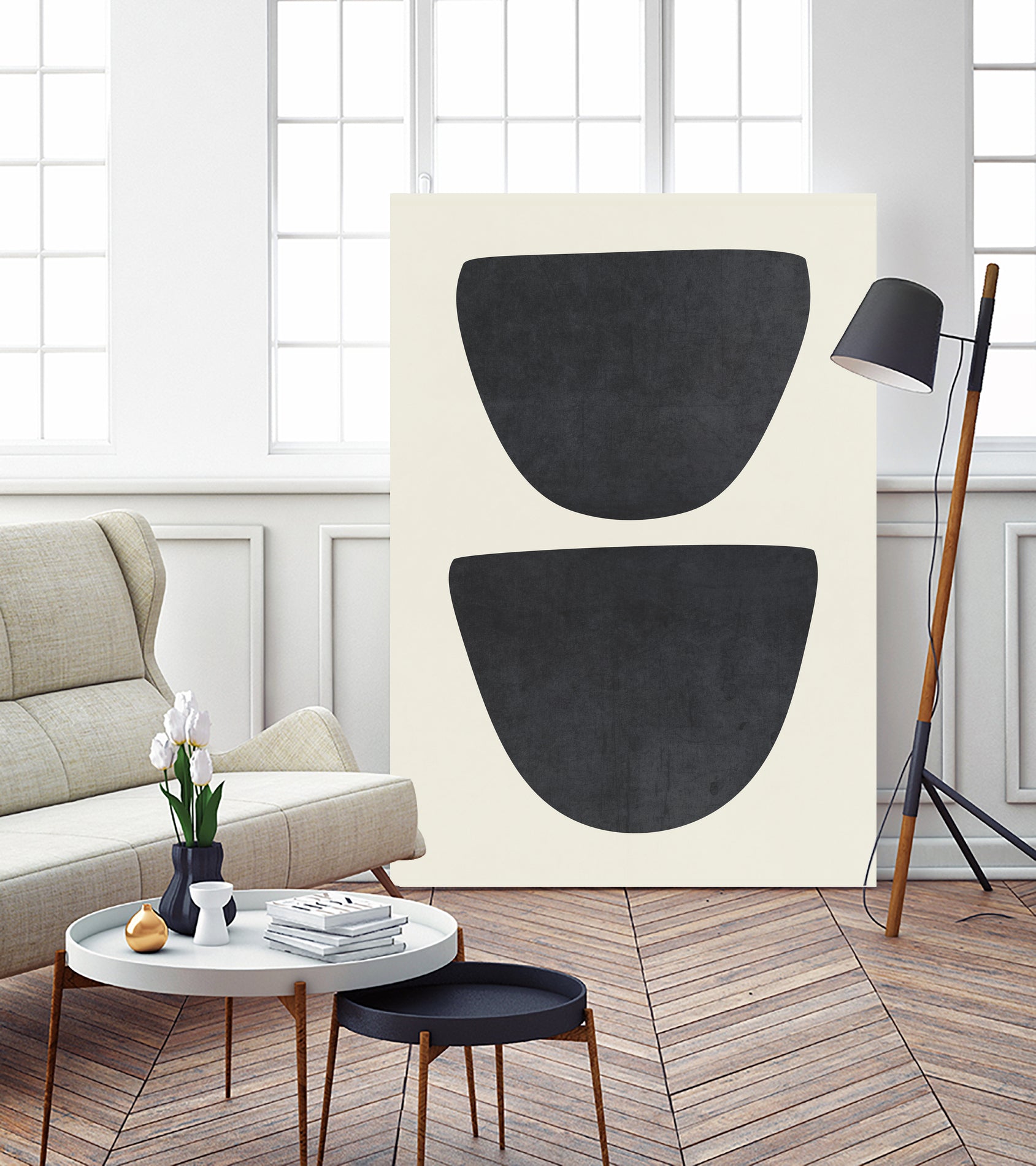 Two by M Studio on GIANT ART - black scandinavian minimalist