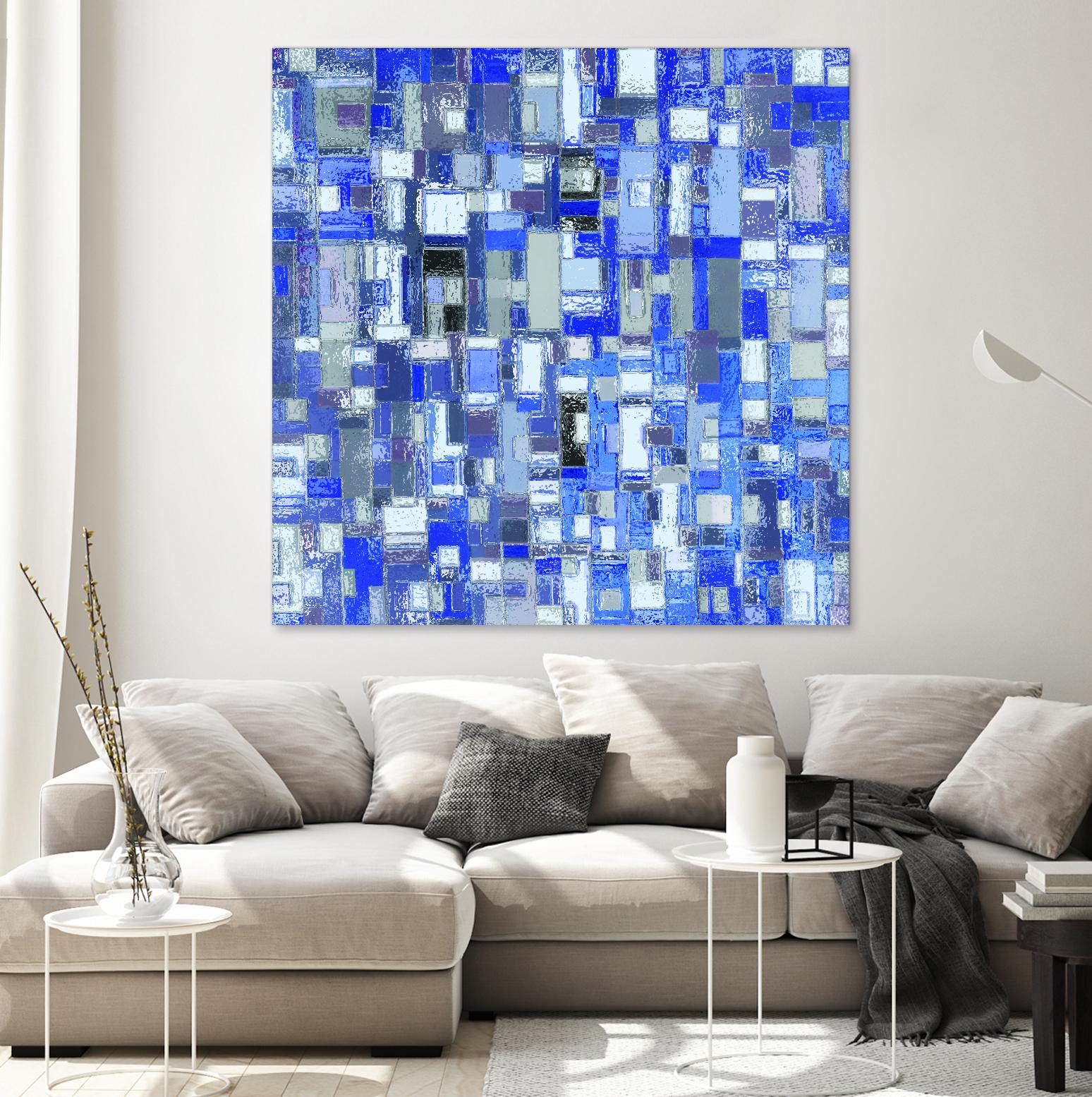 IN STAGE - chrome bleu by Celine Cimon on GIANT ART - blue abstract canadian artist