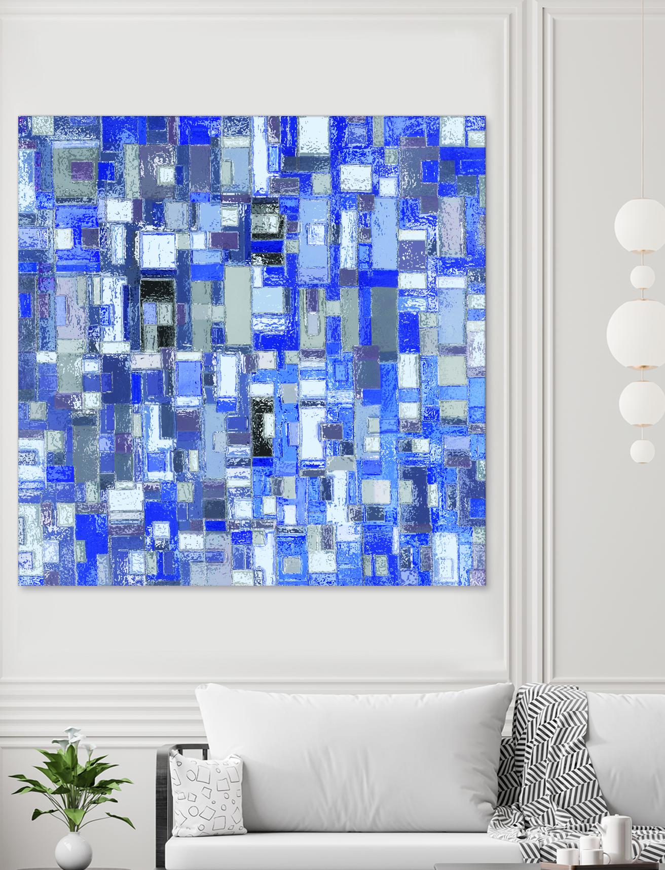 IN STAGE - chrome bleu by Celine Cimon on GIANT ART - blue abstract canadian artist