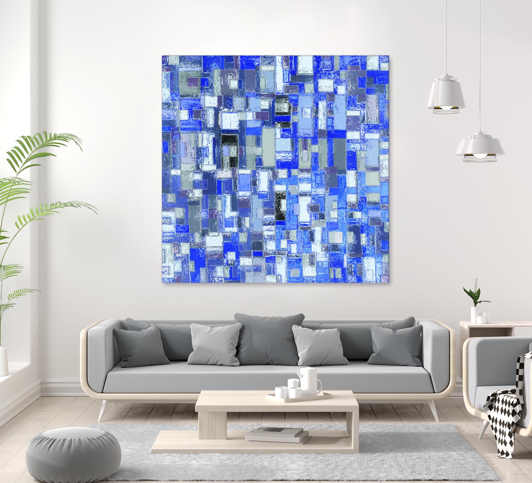 IN STAGE - chrome bleu by Celine Cimon on GIANT ART - blue abstract canadian artist