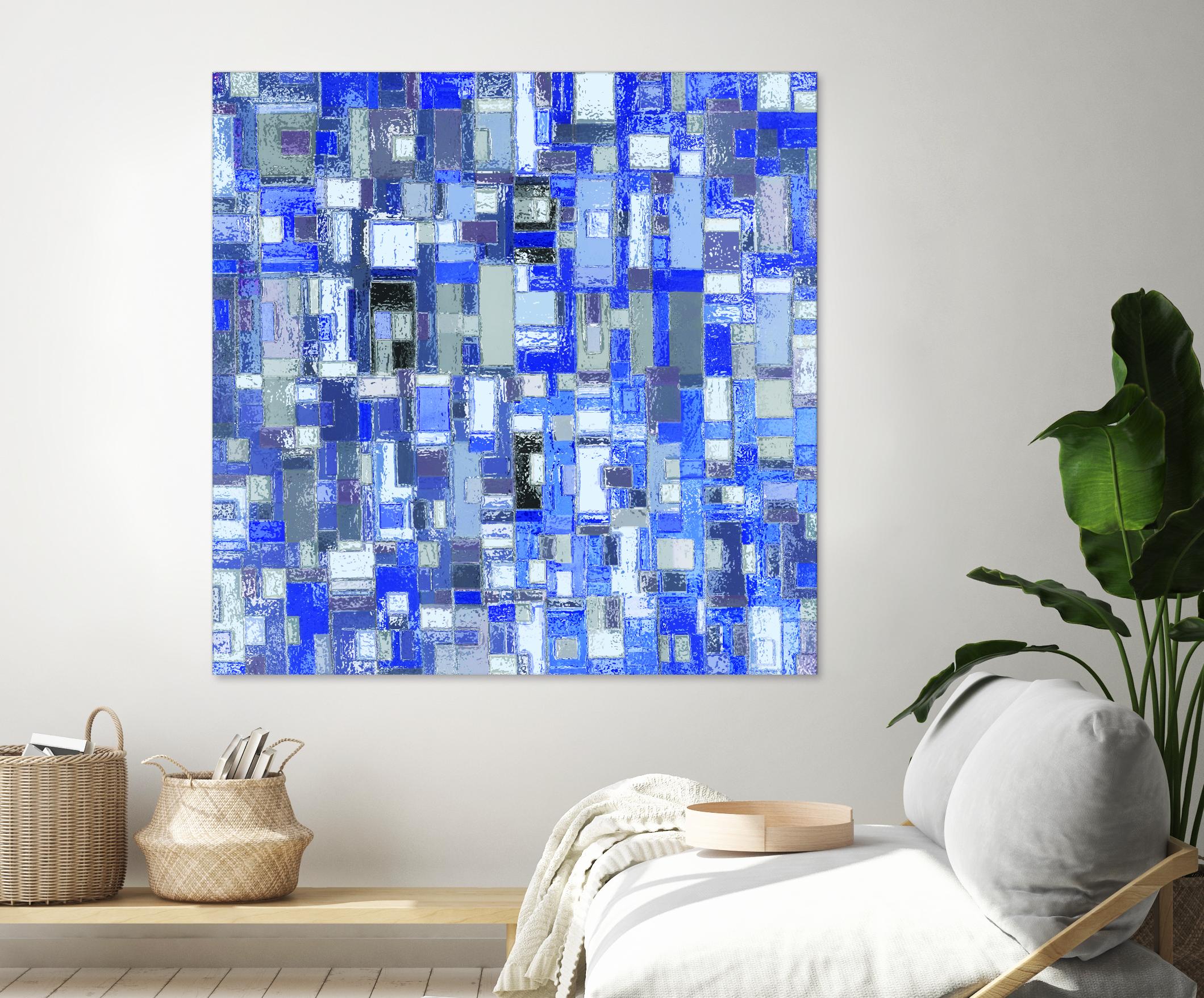 IN STAGE - chrome bleu by Celine Cimon on GIANT ART - blue abstract canadian artist