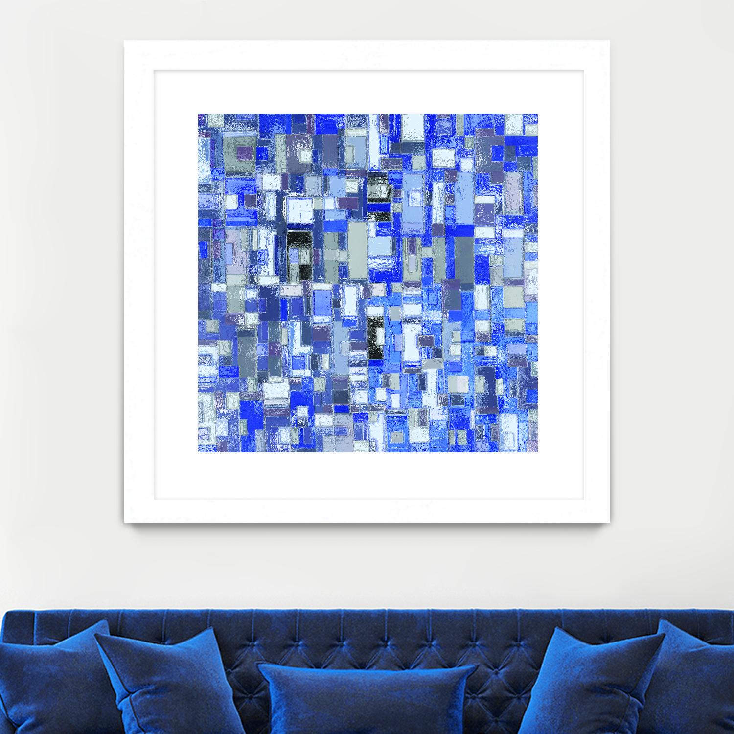 IN STAGE - chrome bleu by Celine Cimon on GIANT ART - blue abstract canadian artist