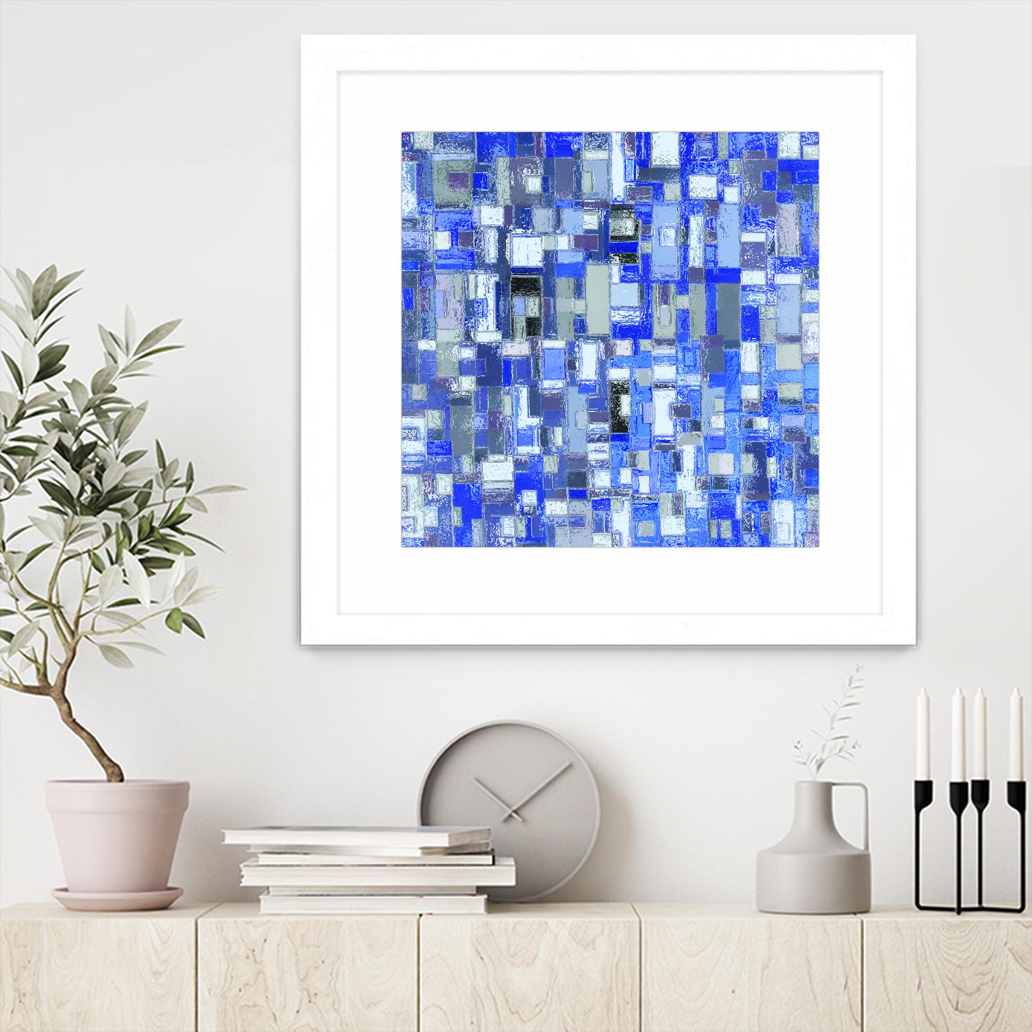 IN STAGE - chrome bleu by Celine Cimon on GIANT ART - blue abstract canadian artist
