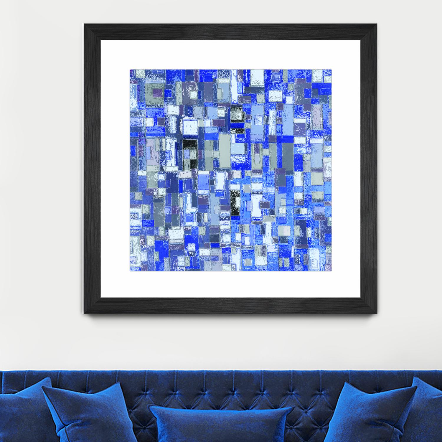 IN STAGE - chrome bleu by Celine Cimon on GIANT ART - blue abstract canadian artist