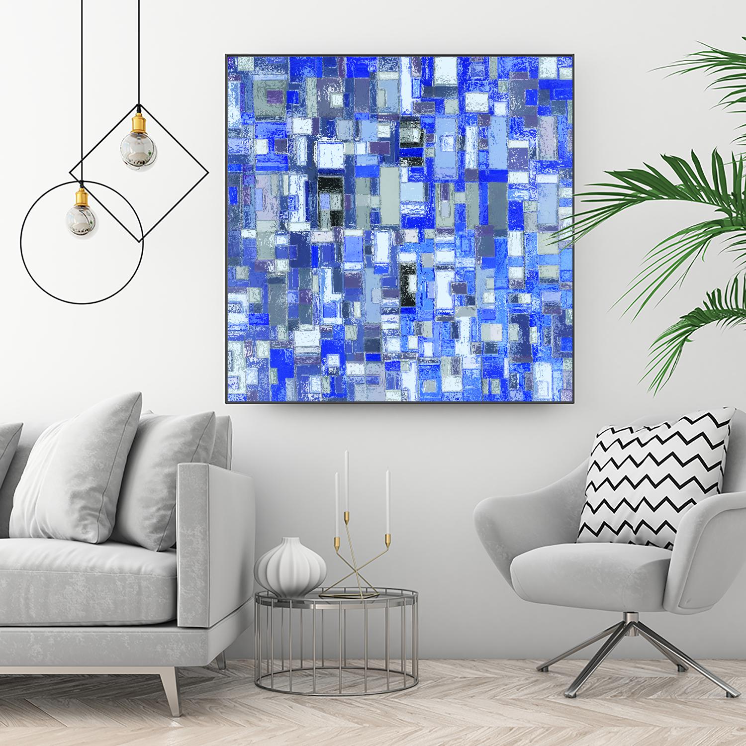 IN STAGE - chrome bleu by Celine Cimon on GIANT ART - blue abstract canadian artist