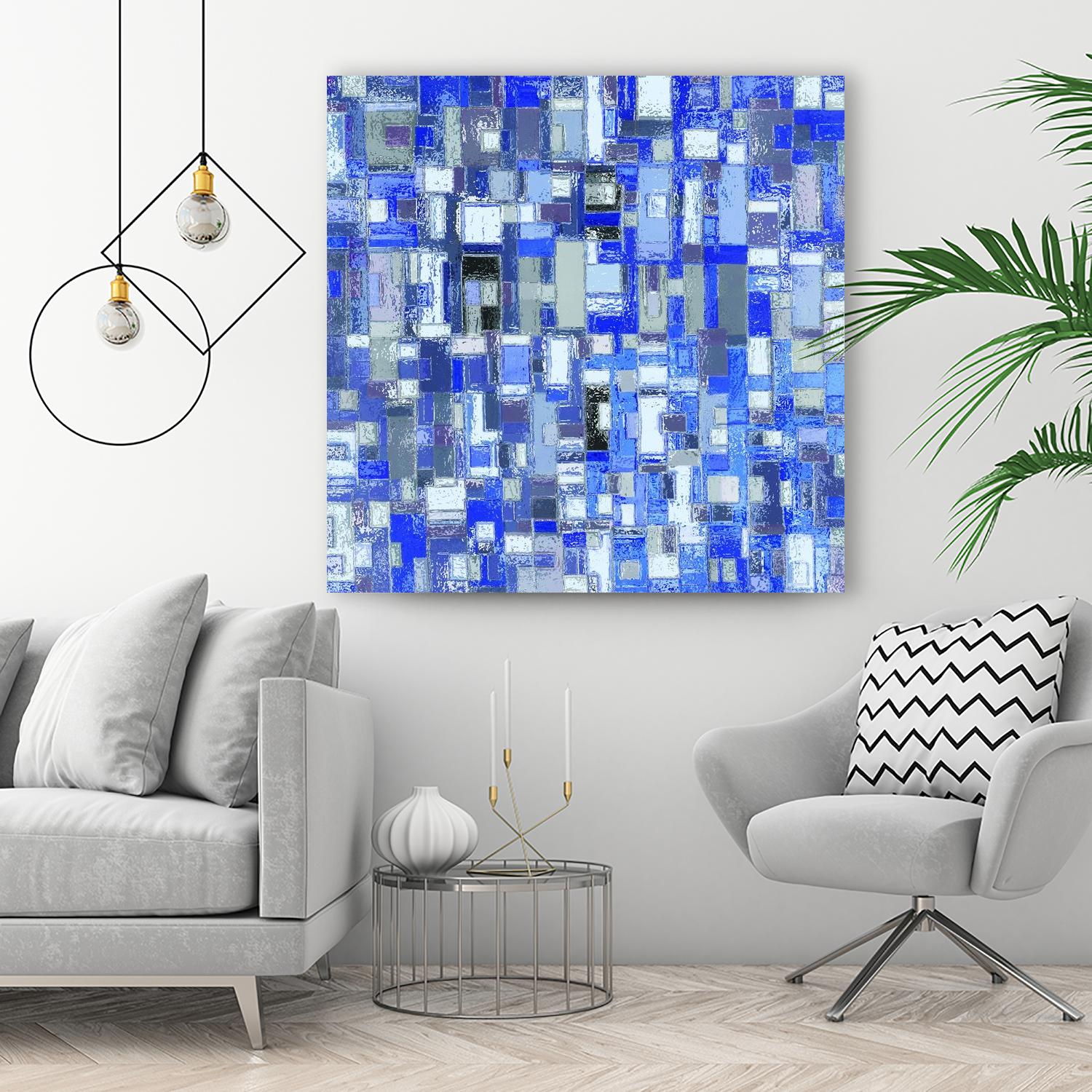 IN STAGE - chrome bleu by Celine Cimon on GIANT ART - blue abstract canadian artist