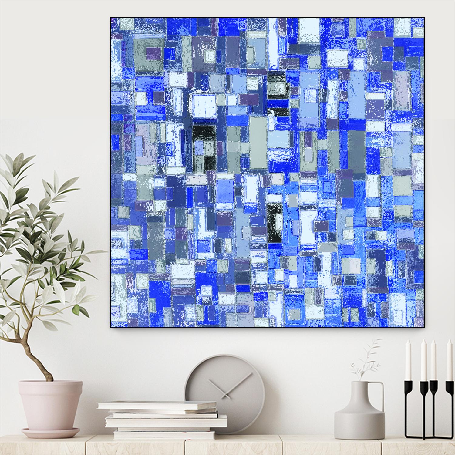 IN STAGE - chrome bleu by Celine Cimon on GIANT ART - blue abstract canadian artist