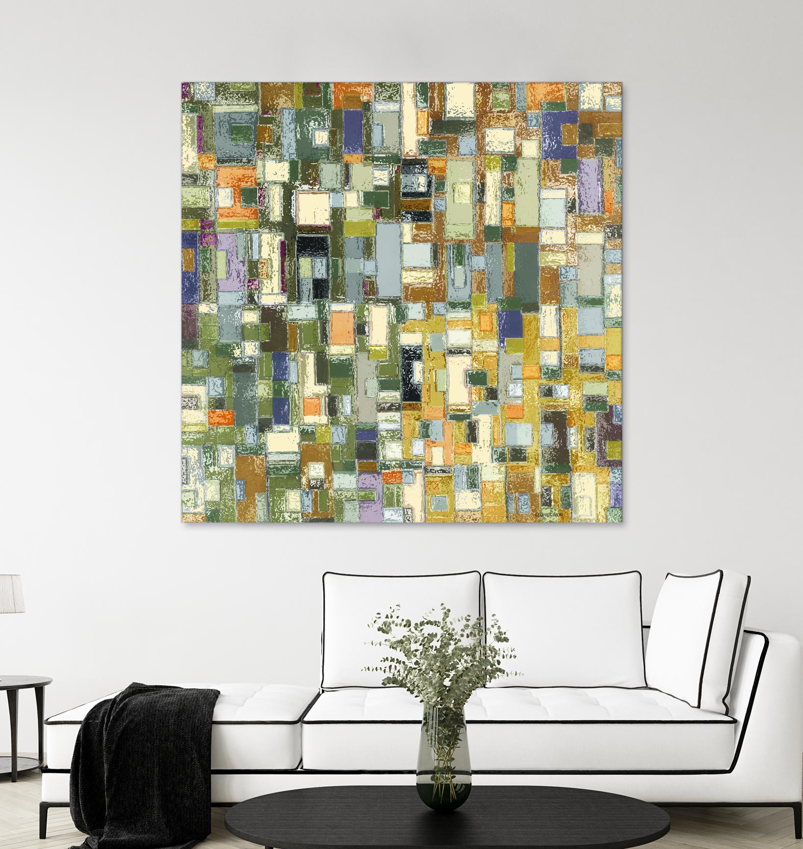 IN STAGE - chrome beige by Celine Cimon on GIANT ART - yellow abstract canadian