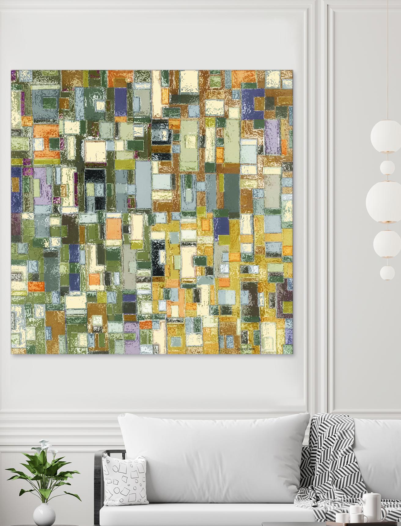 IN STAGE - chrome beige by Celine Cimon on GIANT ART - yellow abstract canadian