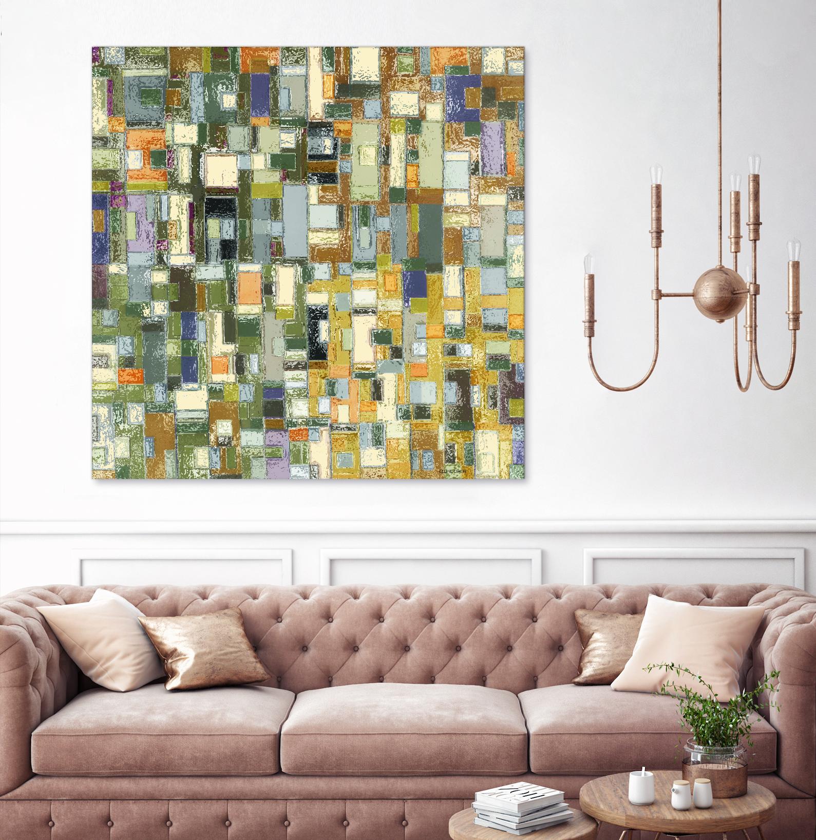 IN STAGE - chrome beige by Celine Cimon on GIANT ART - yellow abstract canadian