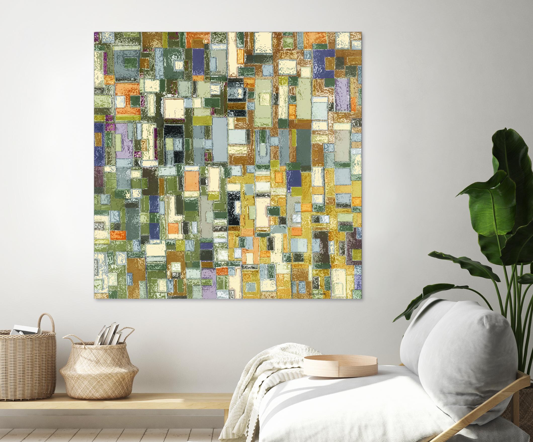 IN STAGE - chrome beige by Celine Cimon on GIANT ART - yellow abstract canadian