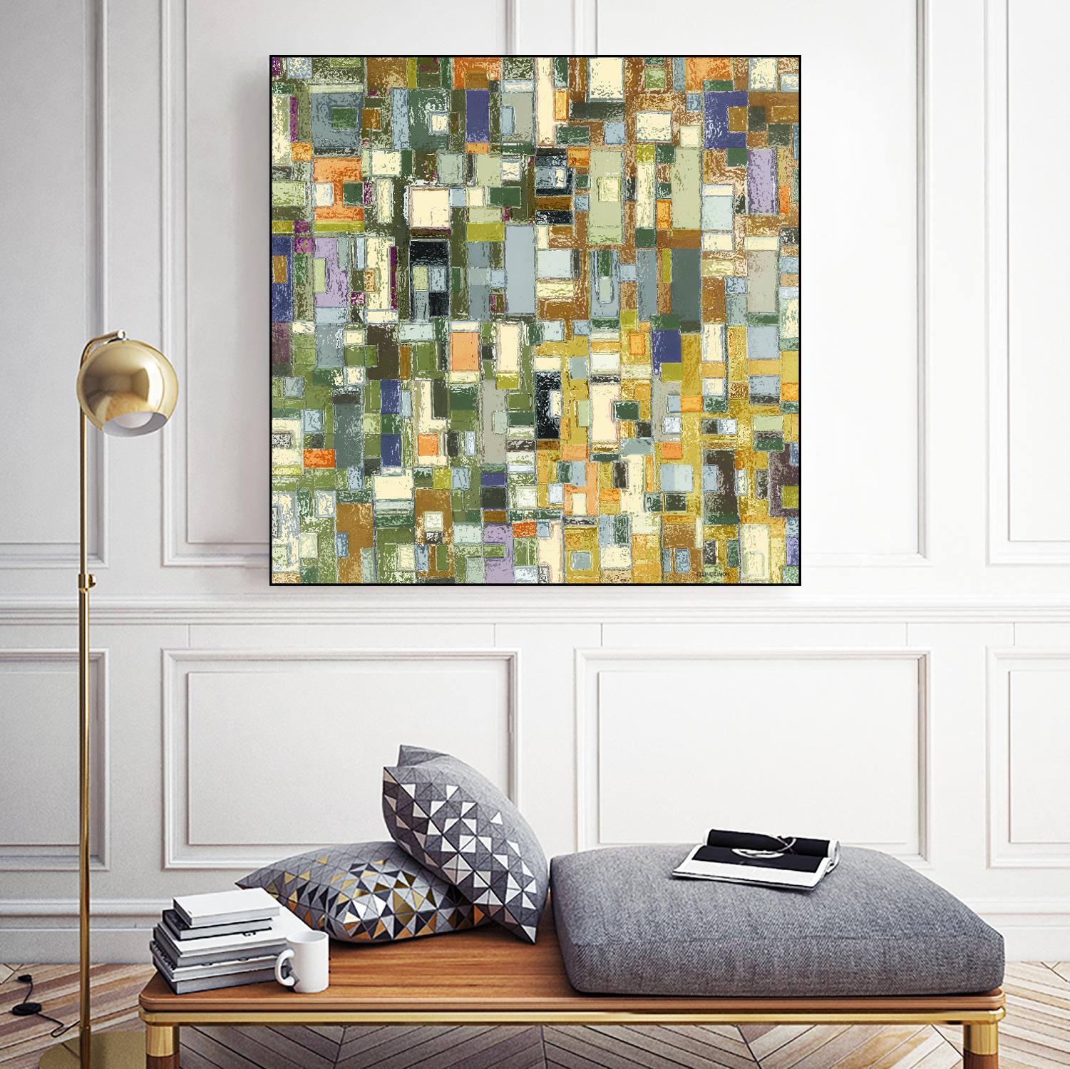 IN STAGE - chrome beige by Celine Cimon on GIANT ART - yellow abstract canadian