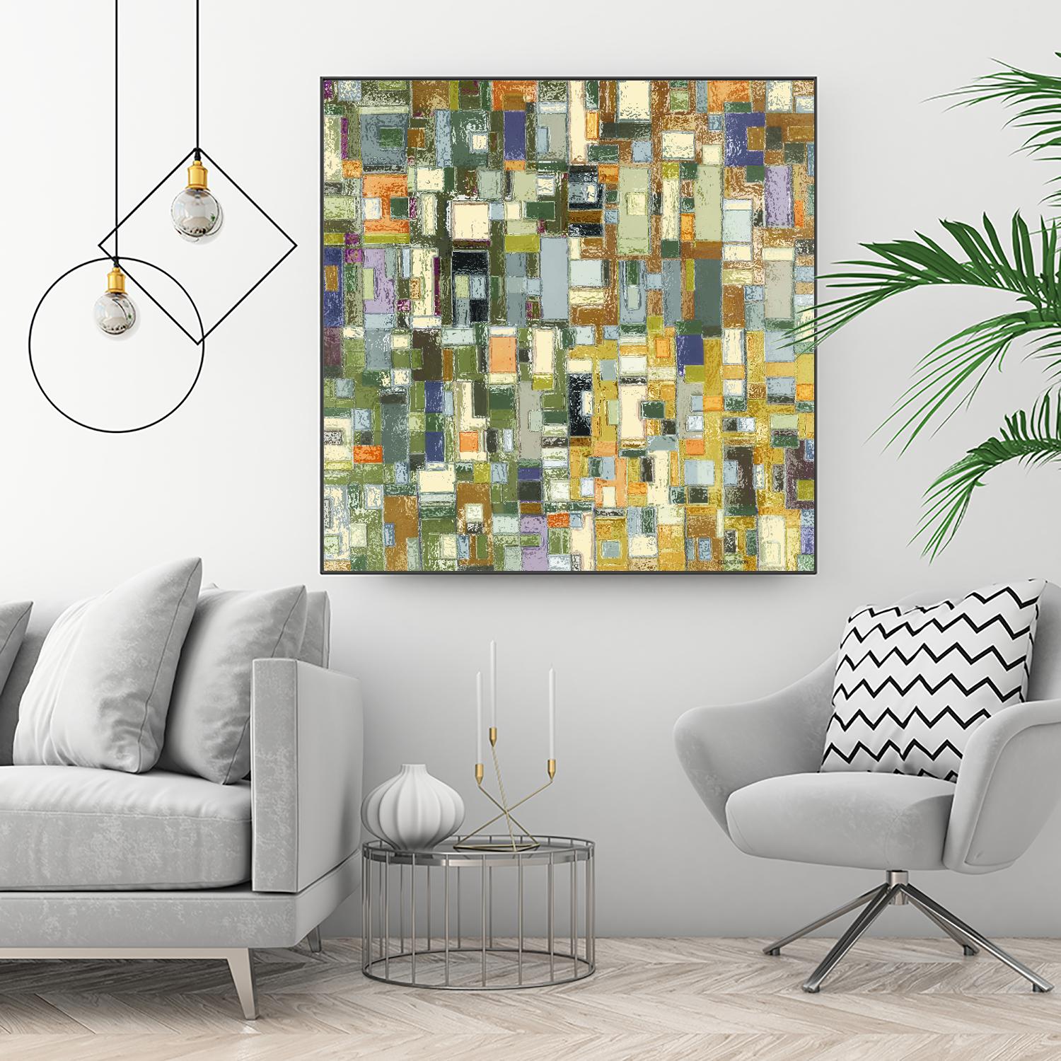 IN STAGE - chrome beige by Celine Cimon on GIANT ART - yellow abstract canadian