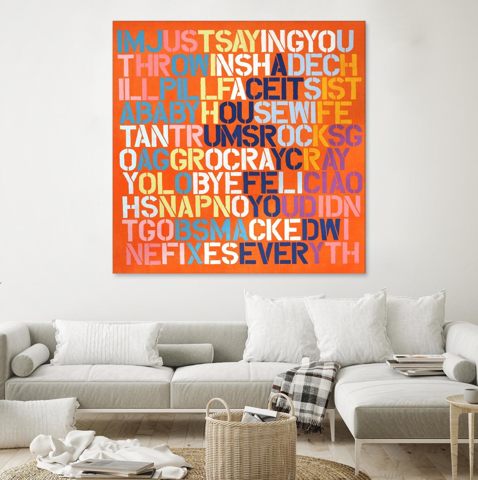 Cray Cray by Daleno Art on GIANT ART - orange abstract writing