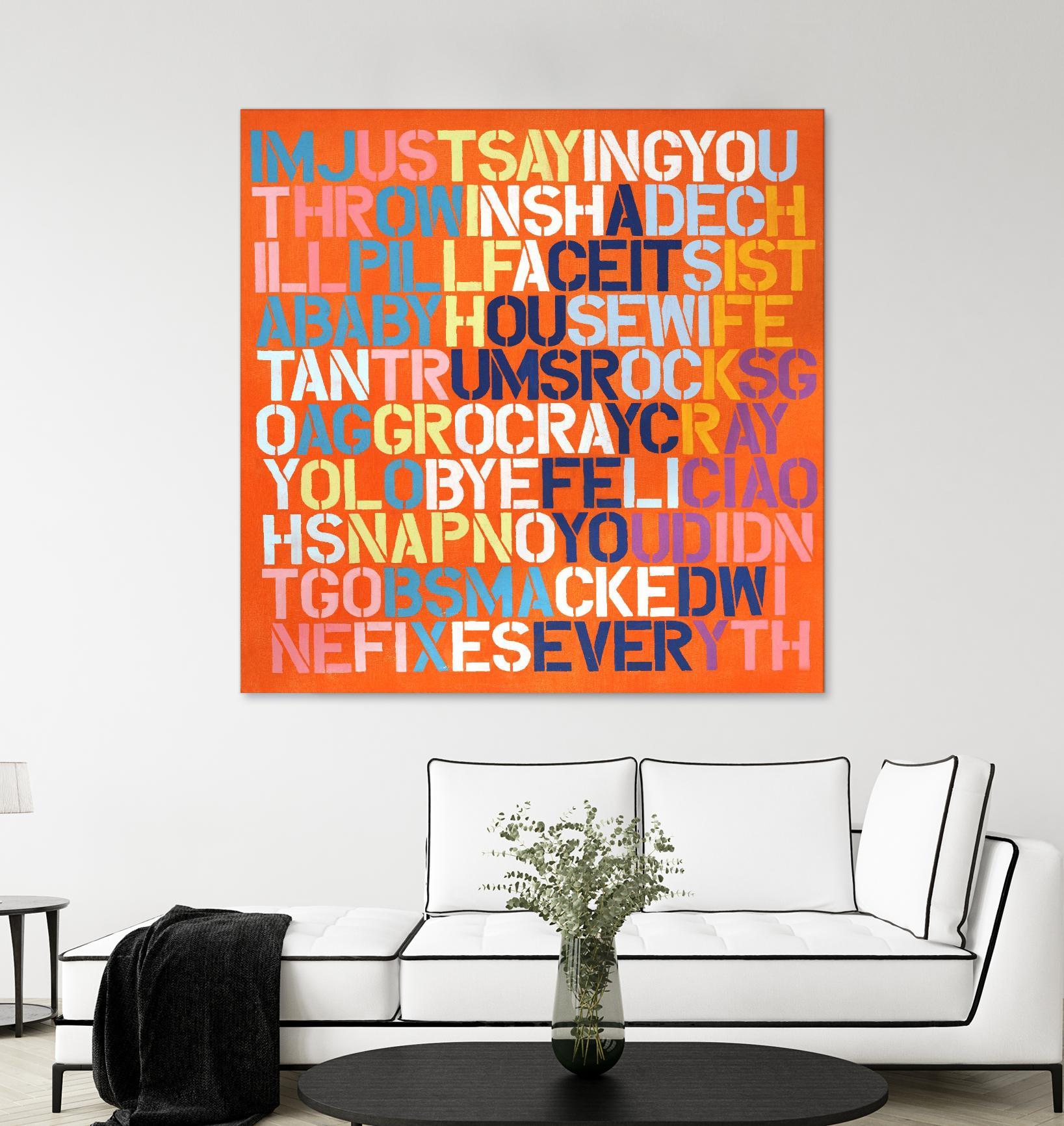 Cray Cray by Daleno Art on GIANT ART - orange abstract writing