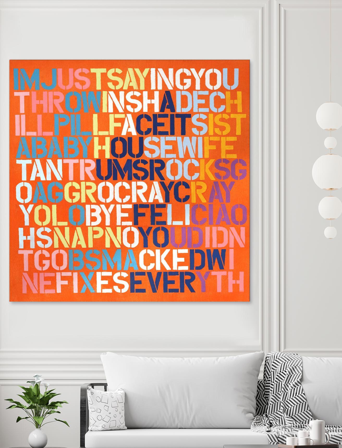 Cray Cray by Daleno Art on GIANT ART - orange abstract writing