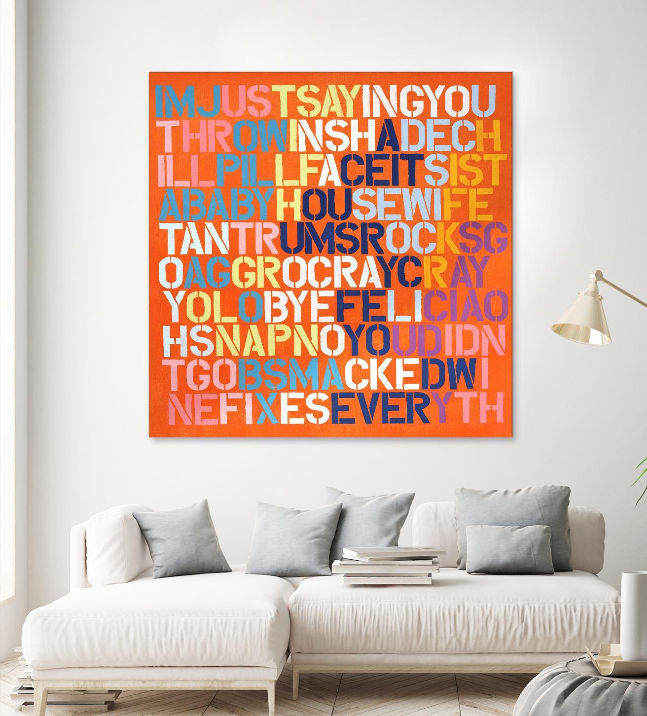 Cray Cray by Daleno Art on GIANT ART - orange abstract writing