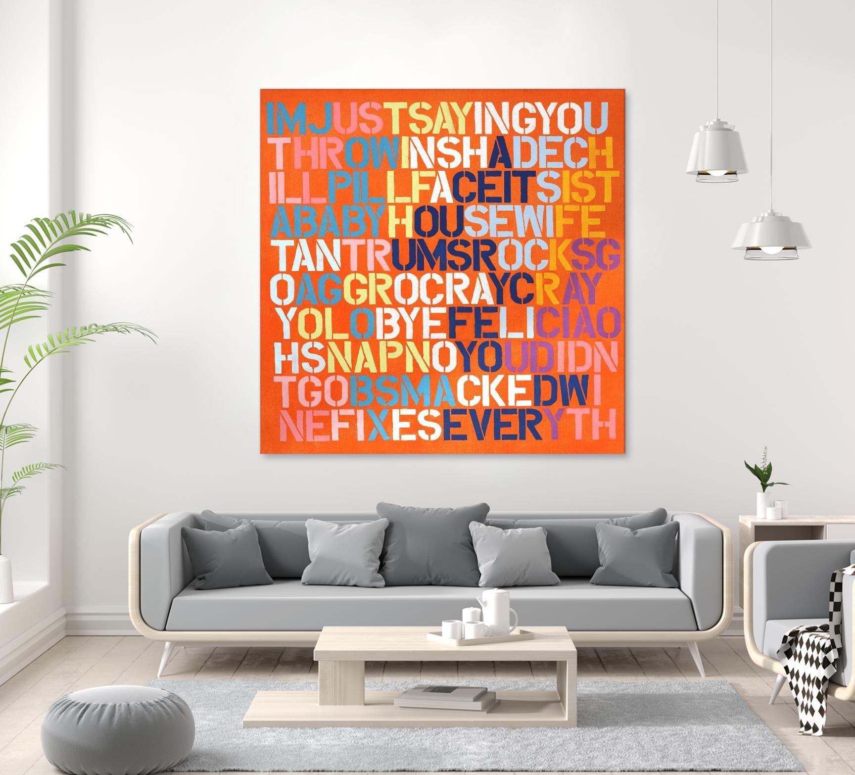 Cray Cray by Daleno Art on GIANT ART - orange abstract writing