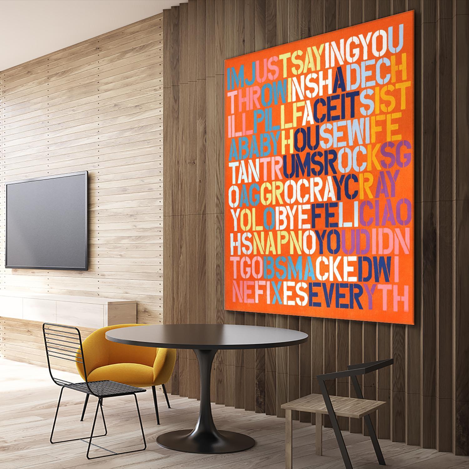 Cray Cray by Daleno Art on GIANT ART - orange abstract writing