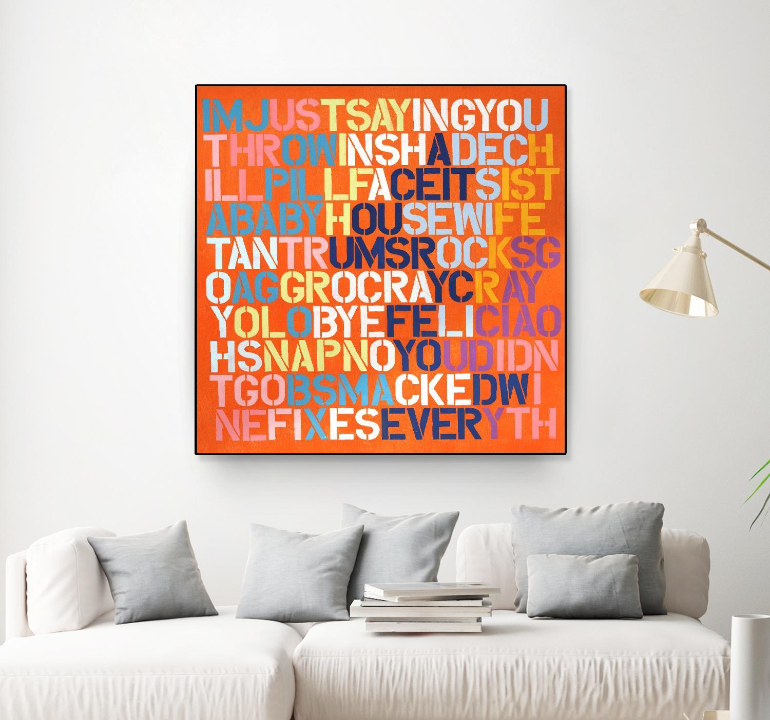 Cray Cray by Daleno Art on GIANT ART - orange abstract writing