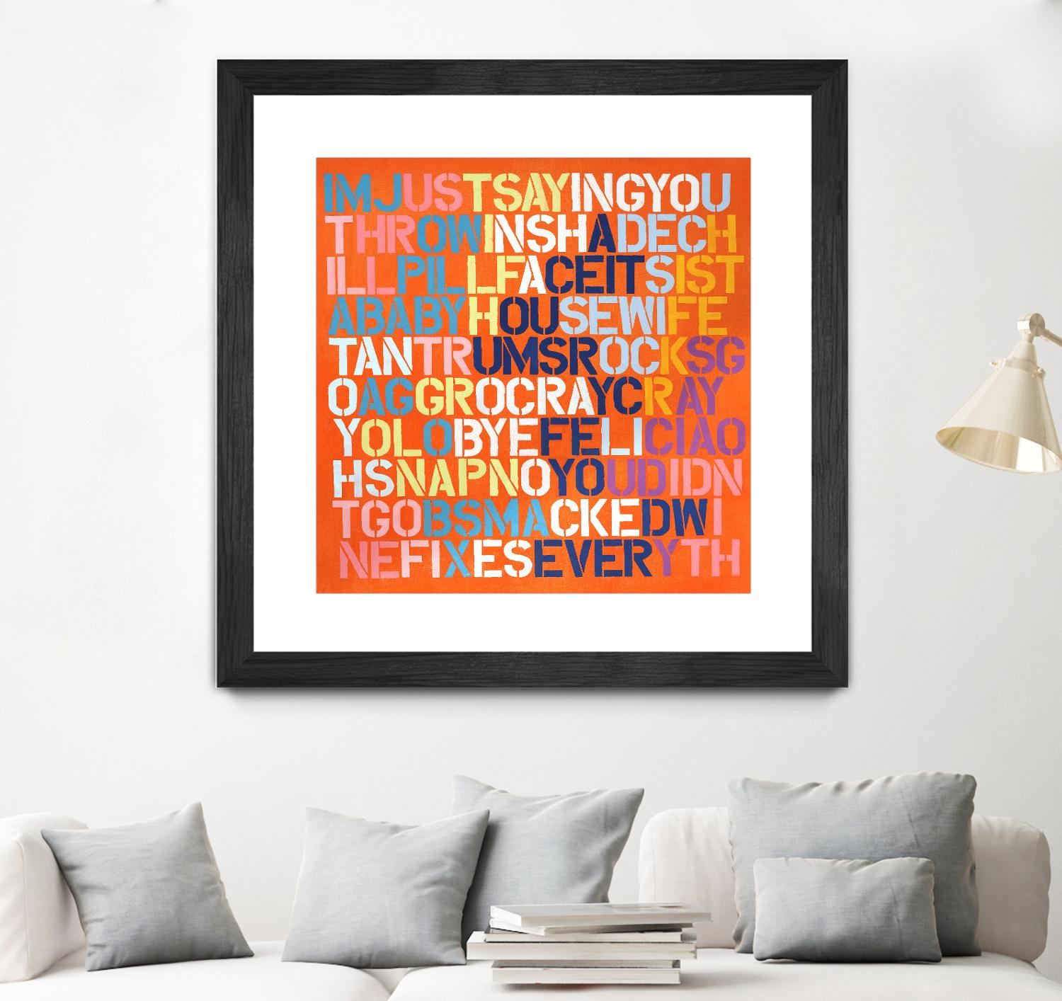 Cray Cray by Daleno Art on GIANT ART - orange abstract writing