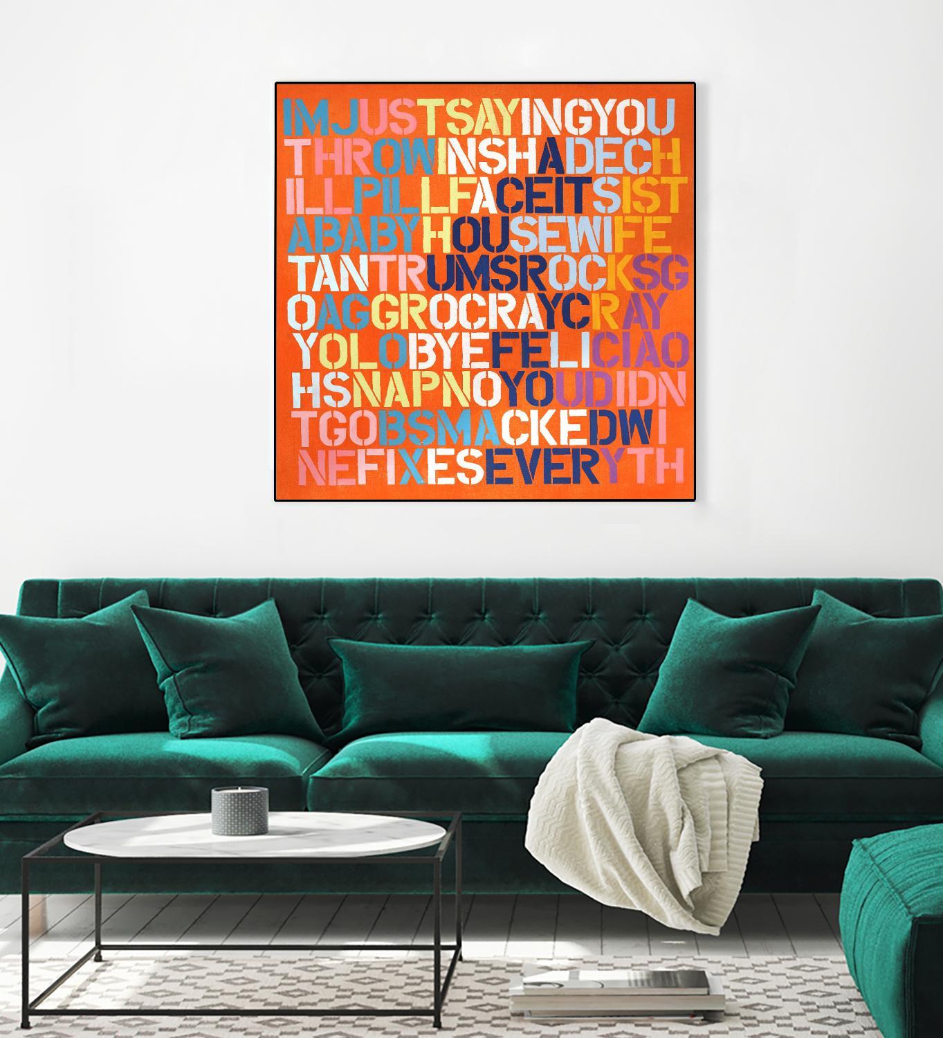 Cray Cray by Daleno Art on GIANT ART - orange abstract writing