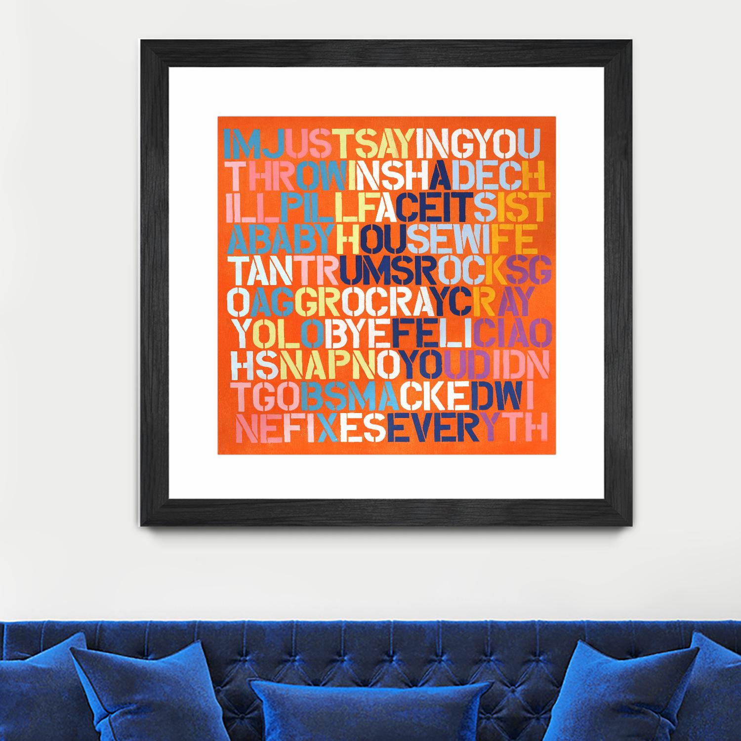 Cray Cray by Daleno Art on GIANT ART - orange abstract writing