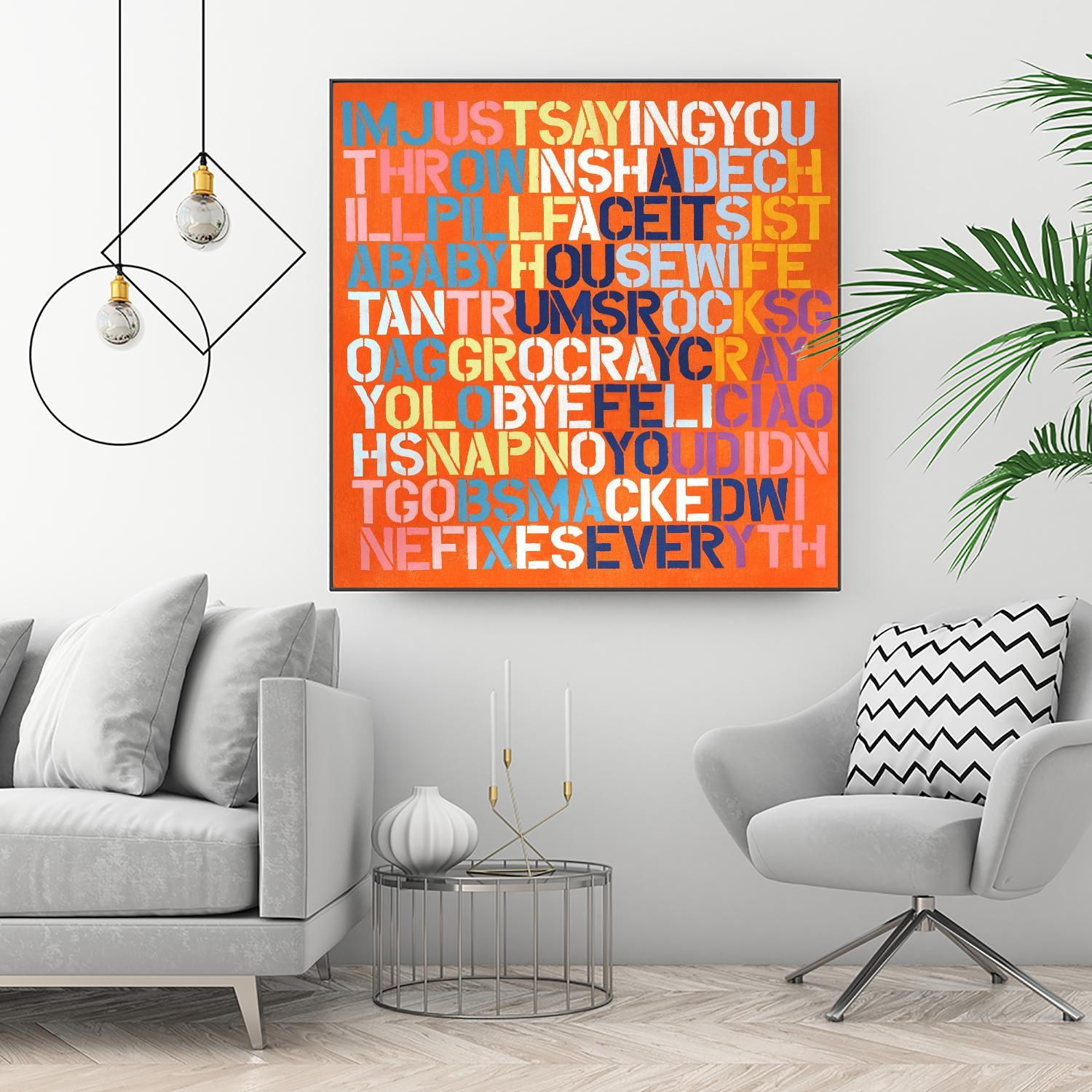 Cray Cray by Daleno Art on GIANT ART - orange abstract writing