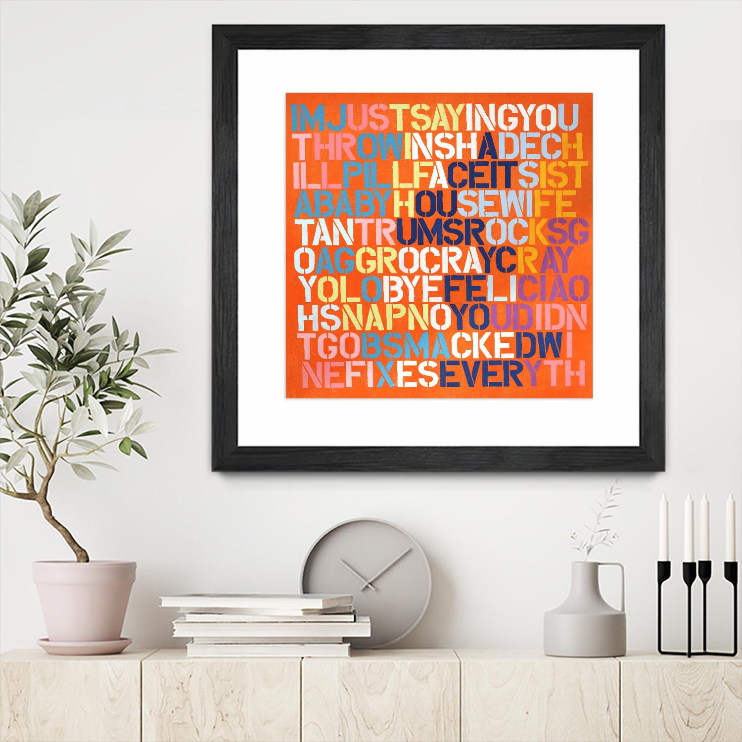 Cray Cray by Daleno Art on GIANT ART - orange abstract writing