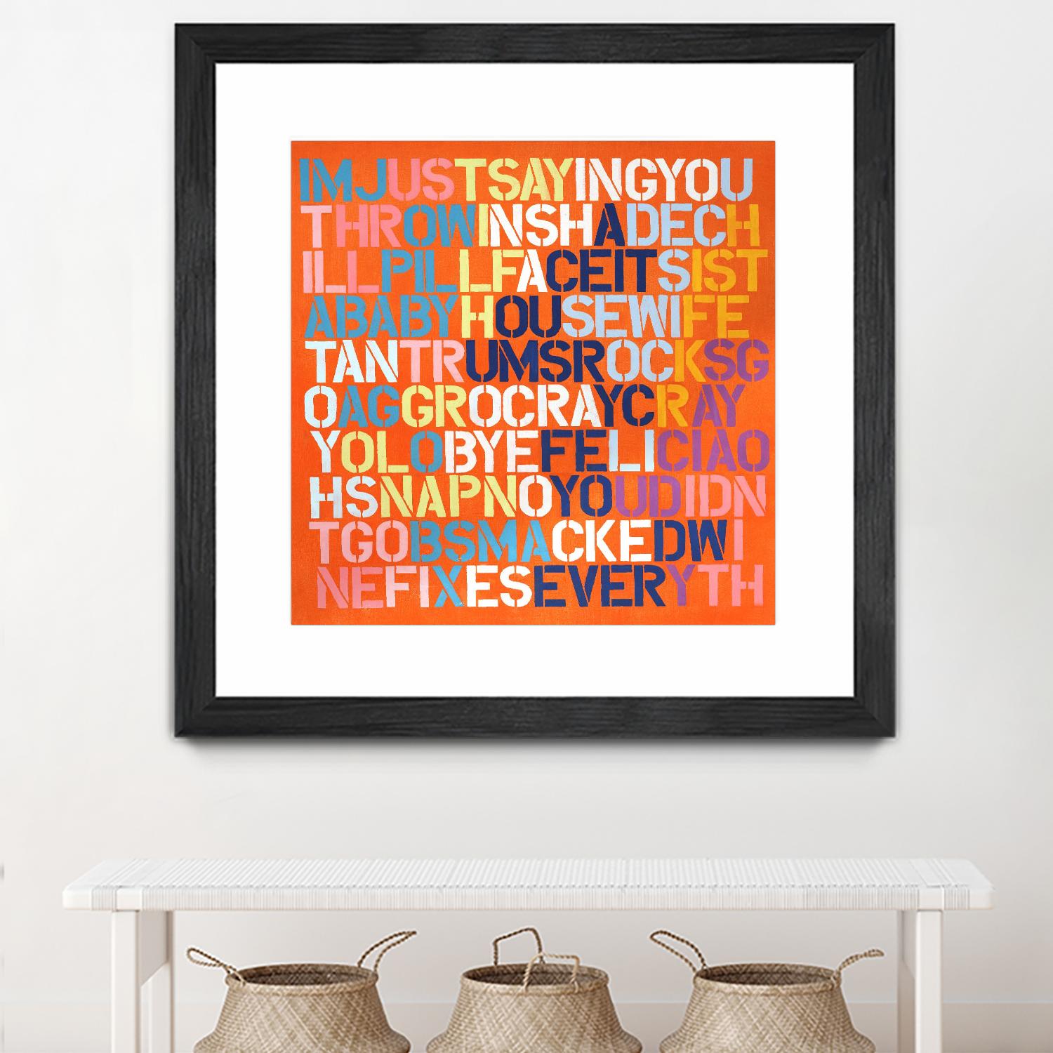 Cray Cray by Daleno Art on GIANT ART - orange abstract writing