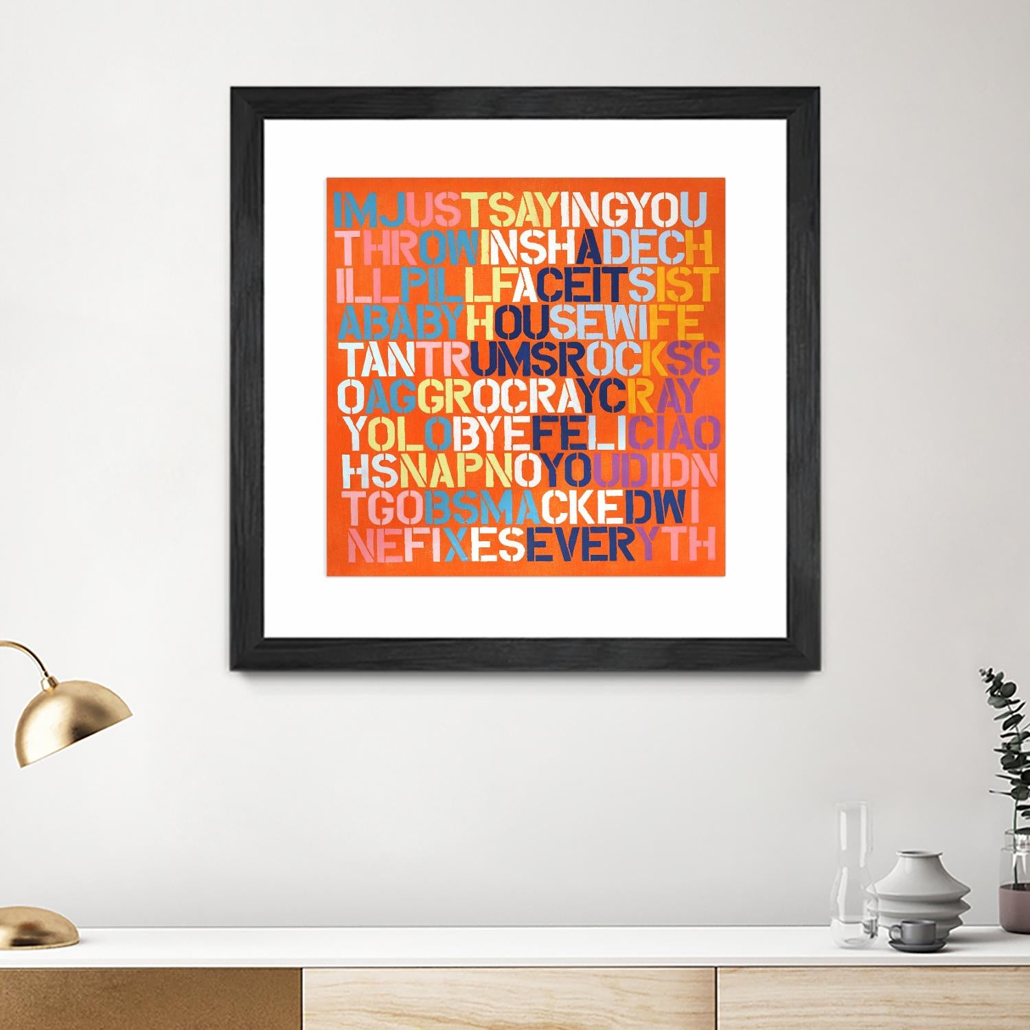 Cray Cray by Daleno Art on GIANT ART - orange abstract writing